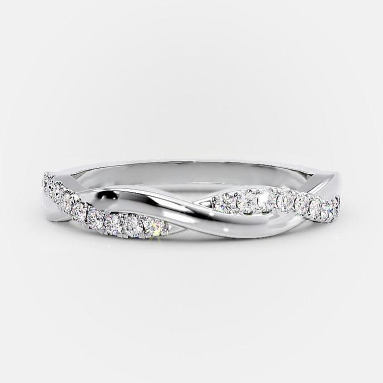 0.30 Carats Lab Grown Diamond Round Shape Twisted Wedding Band