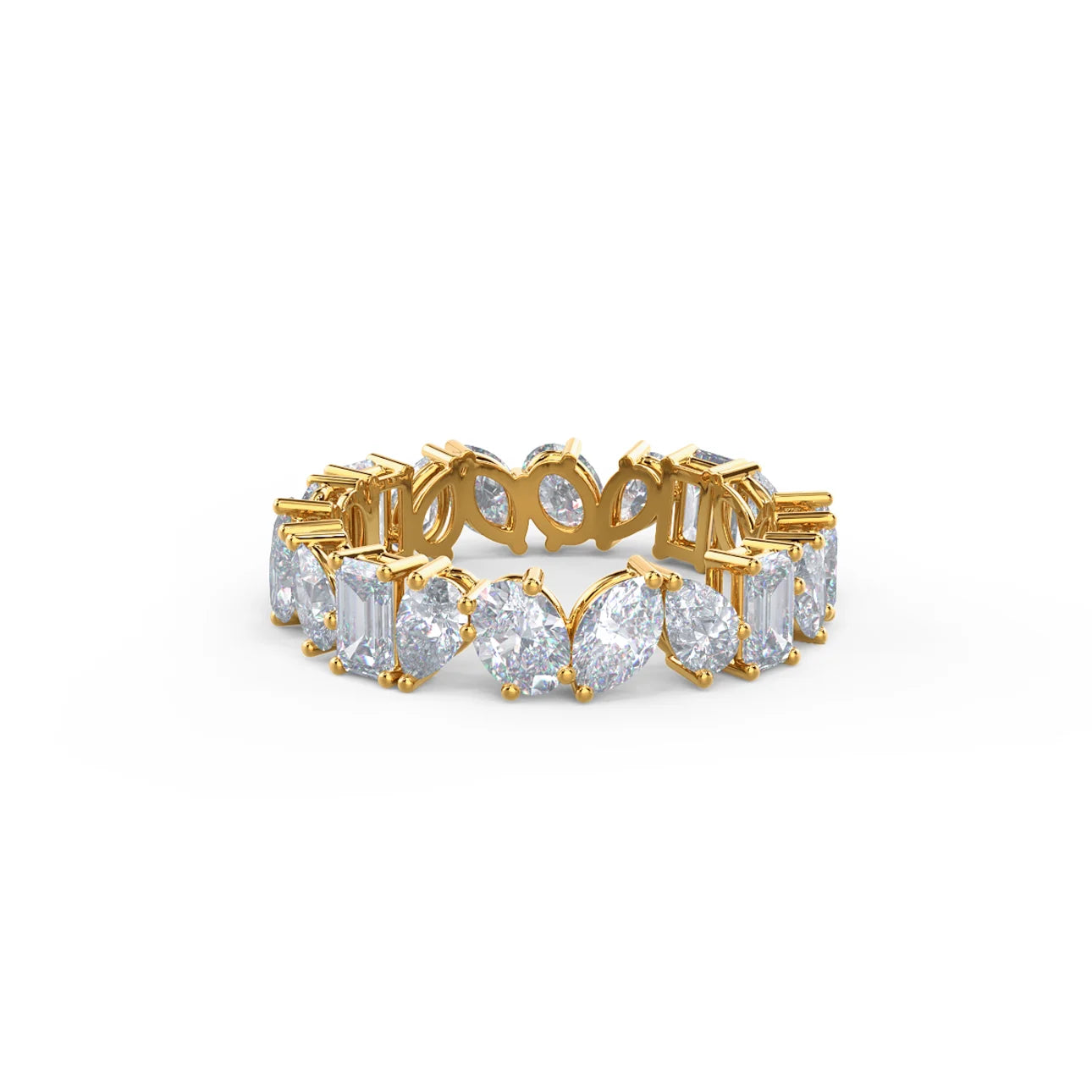 2.50 Carats Lab Grown Diamond Oval, Pear, Marquise, Emerald Shape Multi Eternity Wedding Band