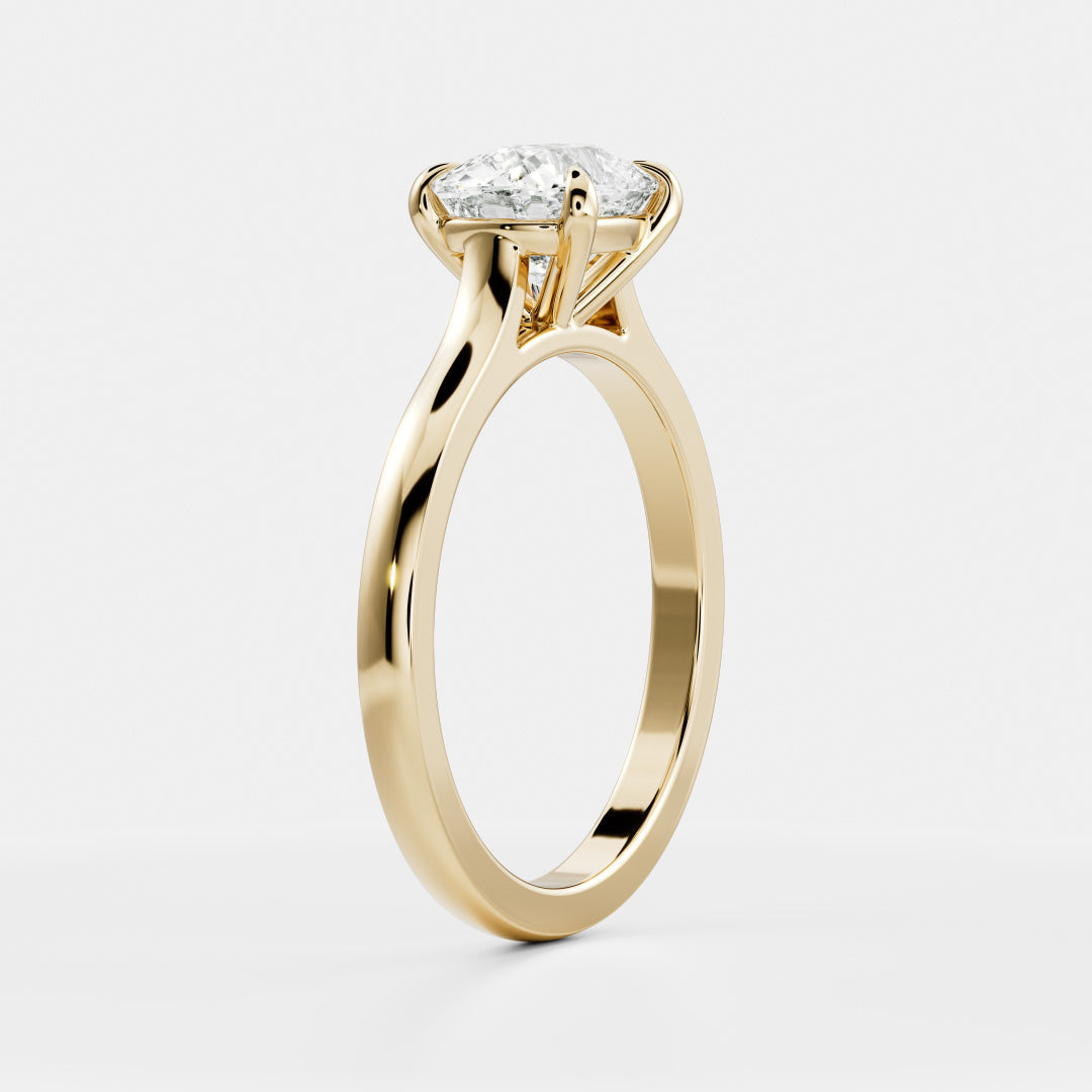 1.20 Carats East-West Elongated Cushion Shape Solitaire Moissanite Engagement Ring