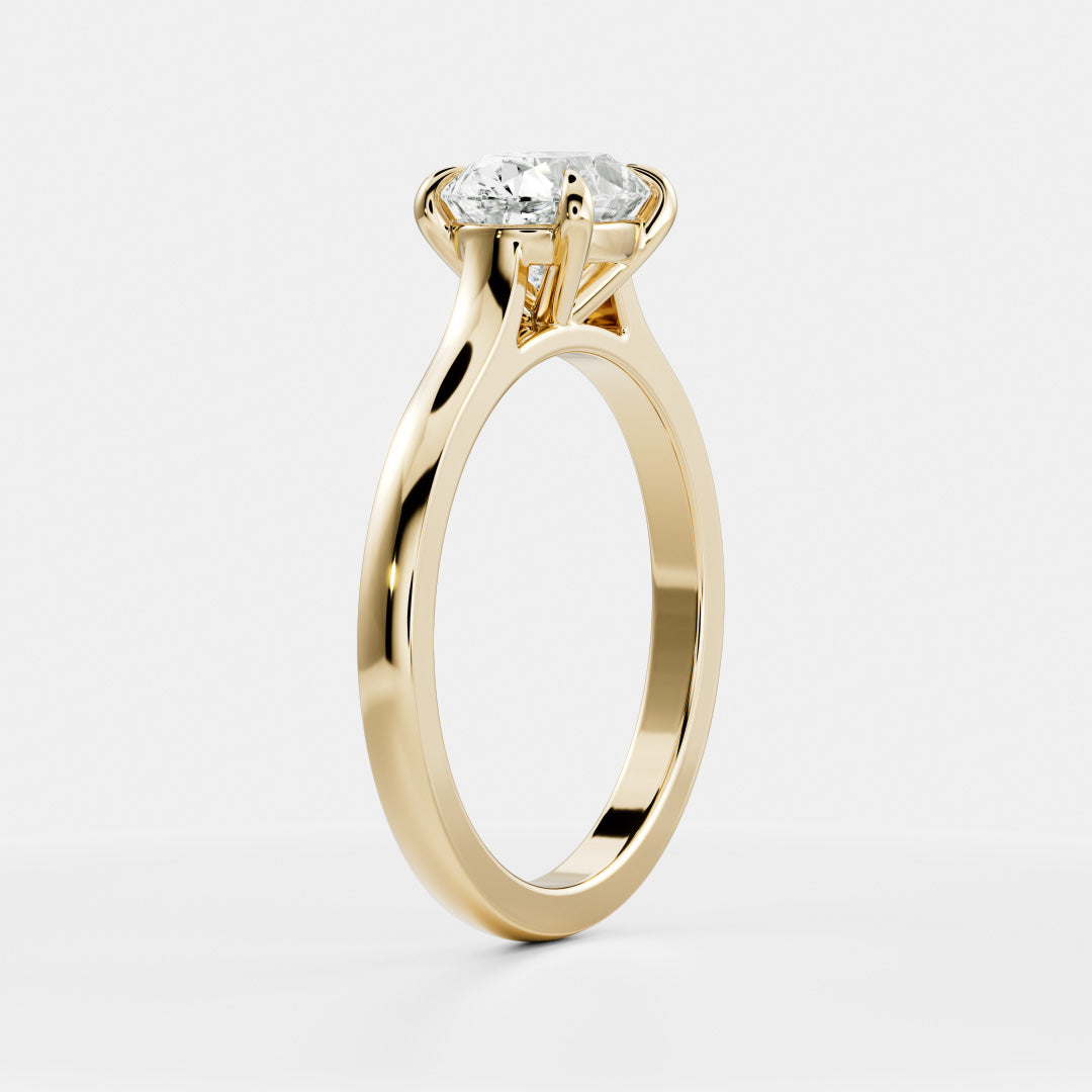 0.90 Carats East-West Oval Shape Solitaire Moissanite Engagement Ring