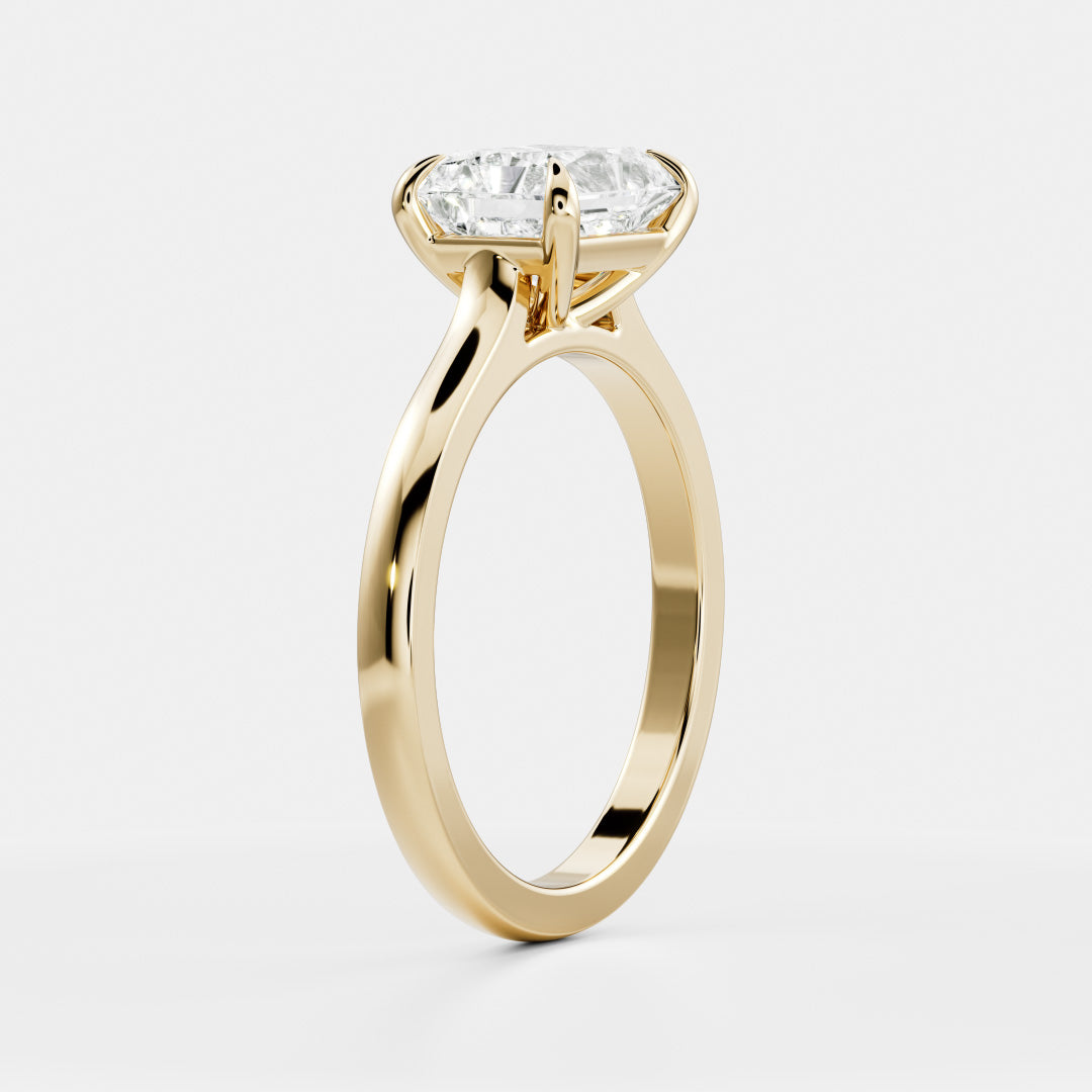 1.0 Carats East-West Radiant Shape Solitaire Moissanite Engagement Ring