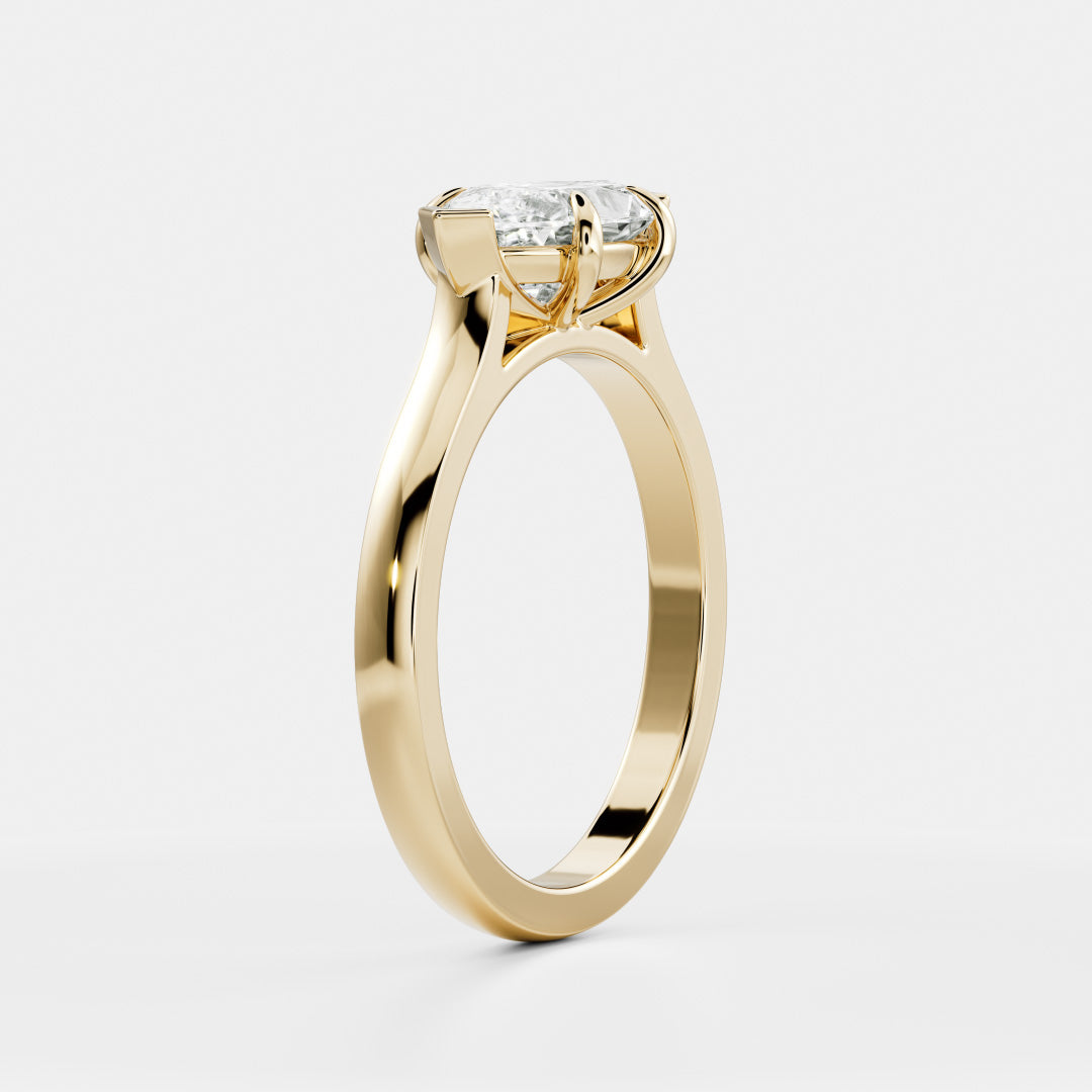 1.0 Carats East-West Marquise Shape Moissanite Solitaire Engagement Ring