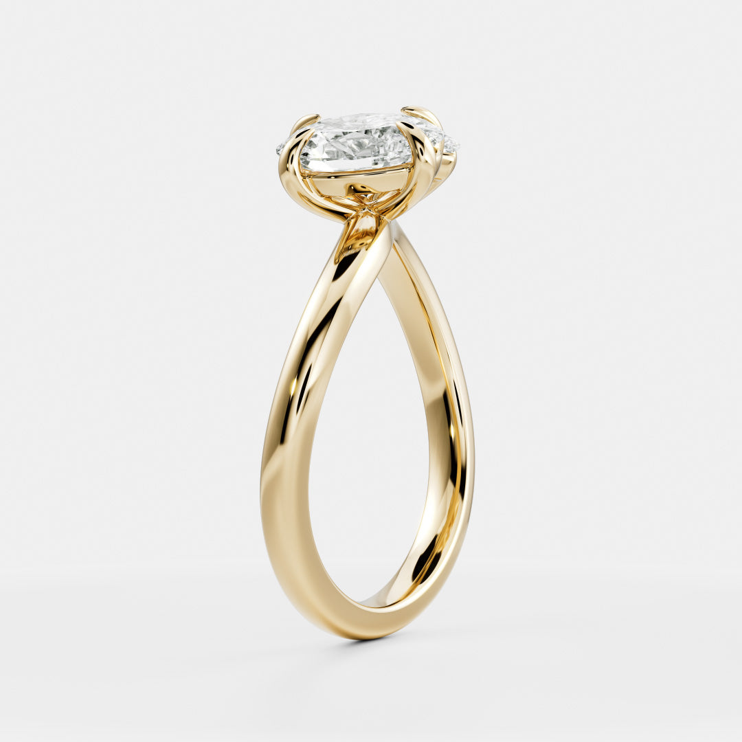 1.35 Carats Oval and Marquise Shape Moissanite Two Stone Engagement Ring