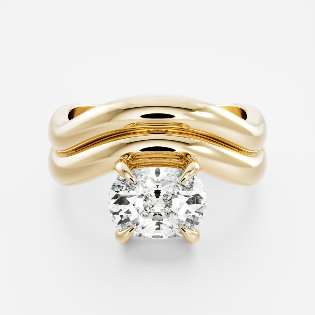 0.90 Carats Elongated Cushion Shape Moissanite Solitaire Engagement Ring