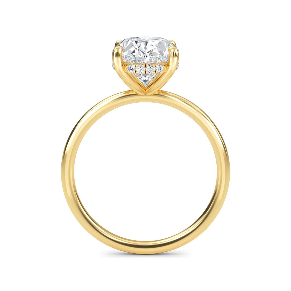 3.20 Carats Oval Shape Moissanite Hidden Halo Engagement Ring