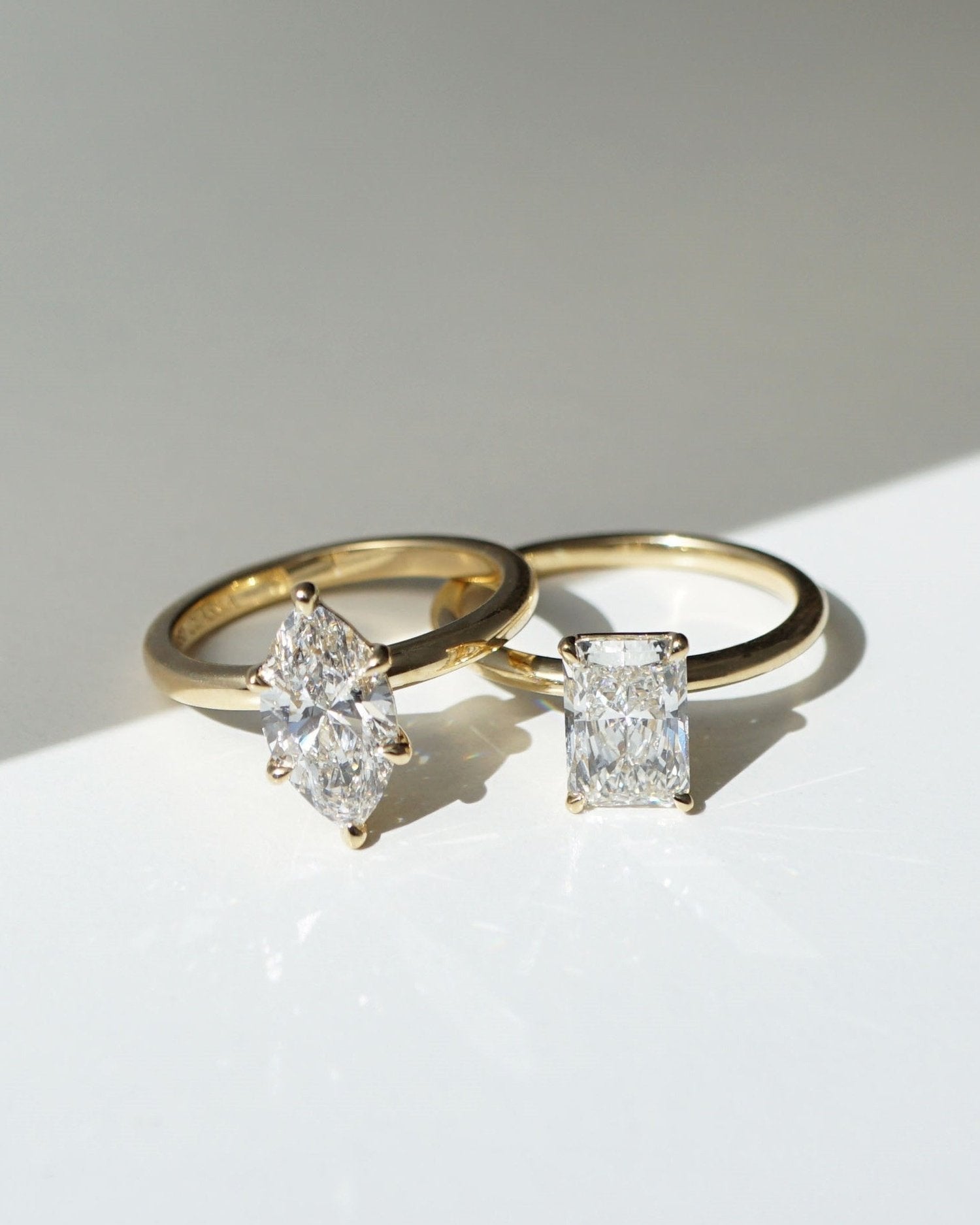 2.0 Carats Radiant Shape Moissanite Solitaire Engagement Ring