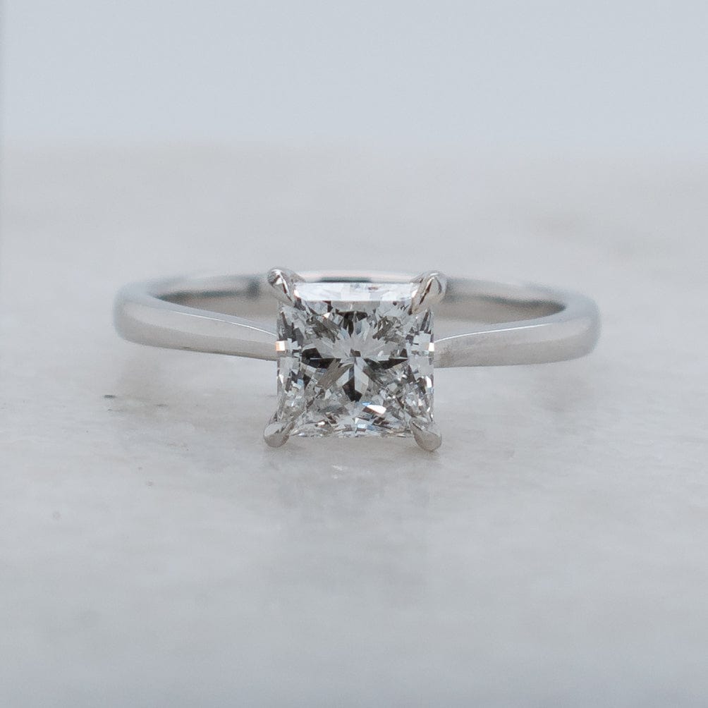 1.05 Carats Princess Shape Moissanite Solitaire Engagement Ring