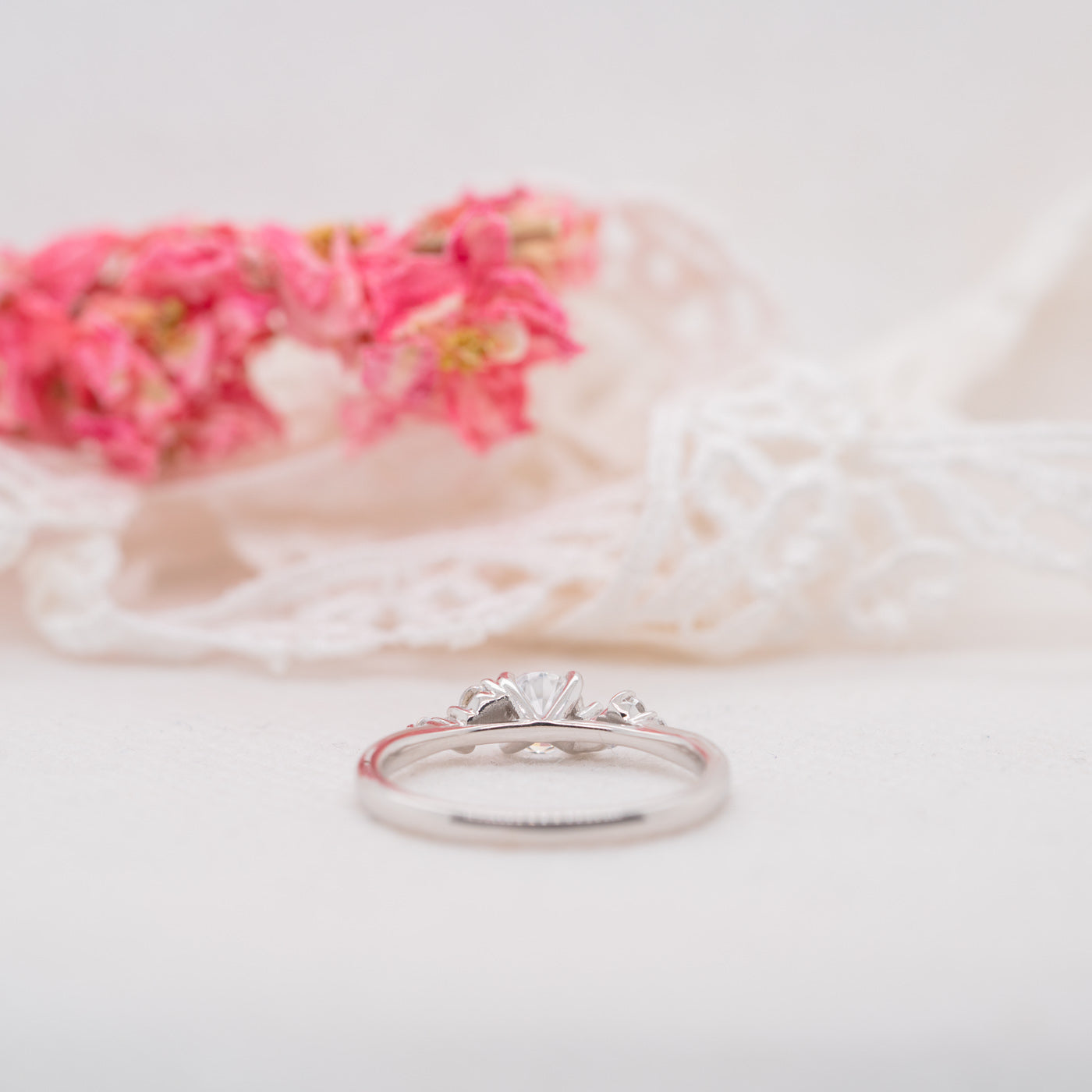 1.04 Carats Round Shape Moissanite Seven Stone Engagement Ring