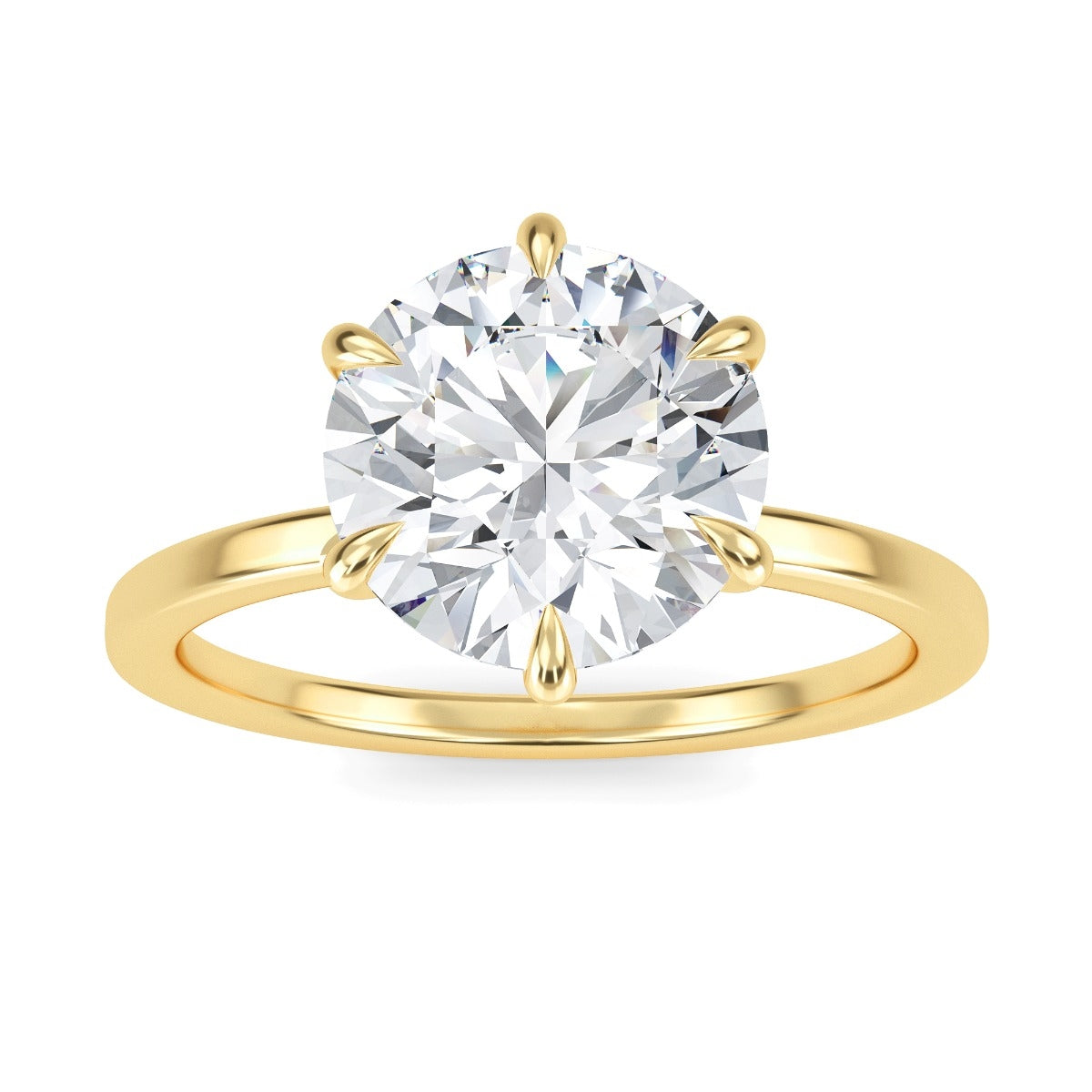 1.50 Carats Round Shape Moissanite Solitaire Engagement Ring