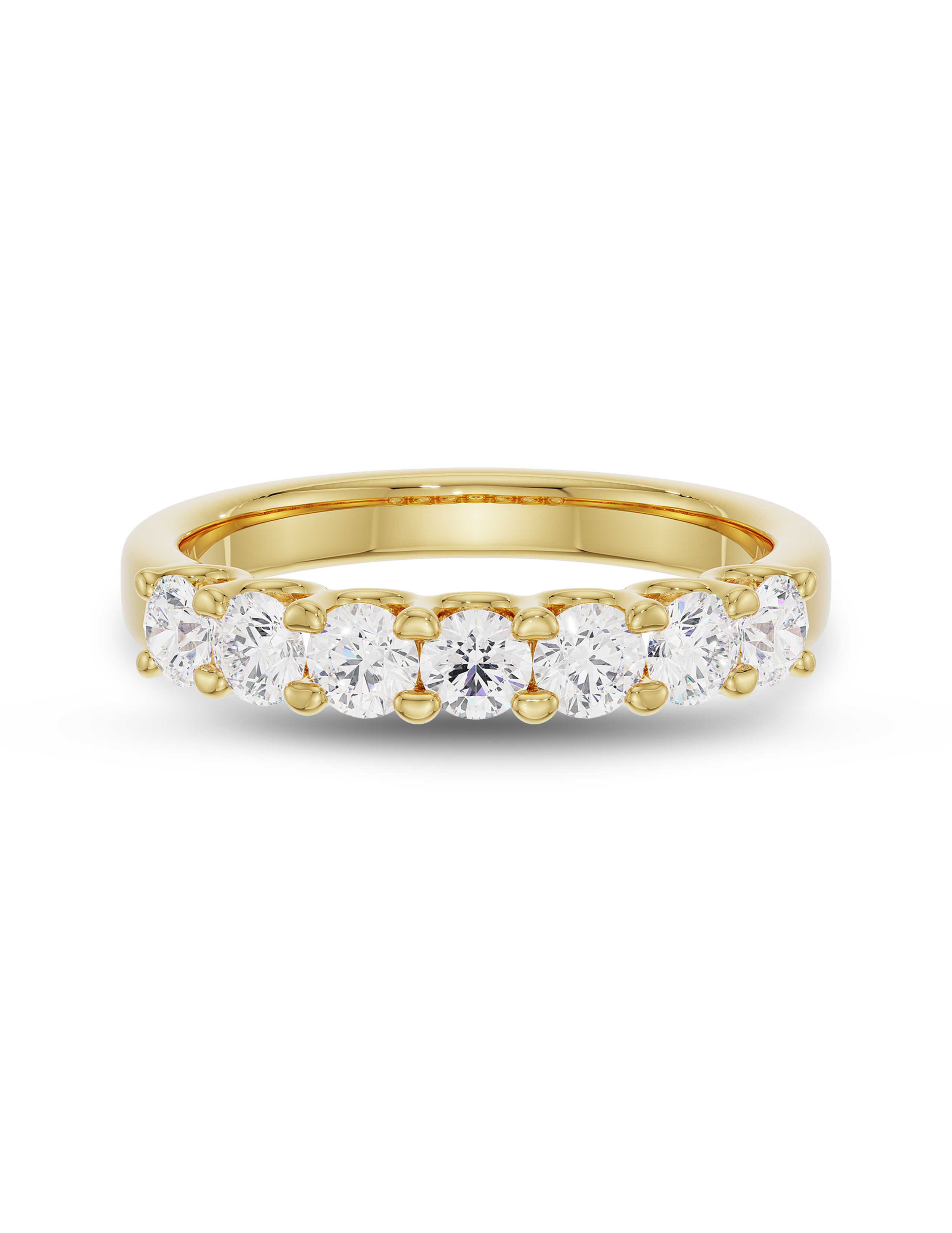 0.25 Carats Moissanite Round Shape U Shaped Wedding Band