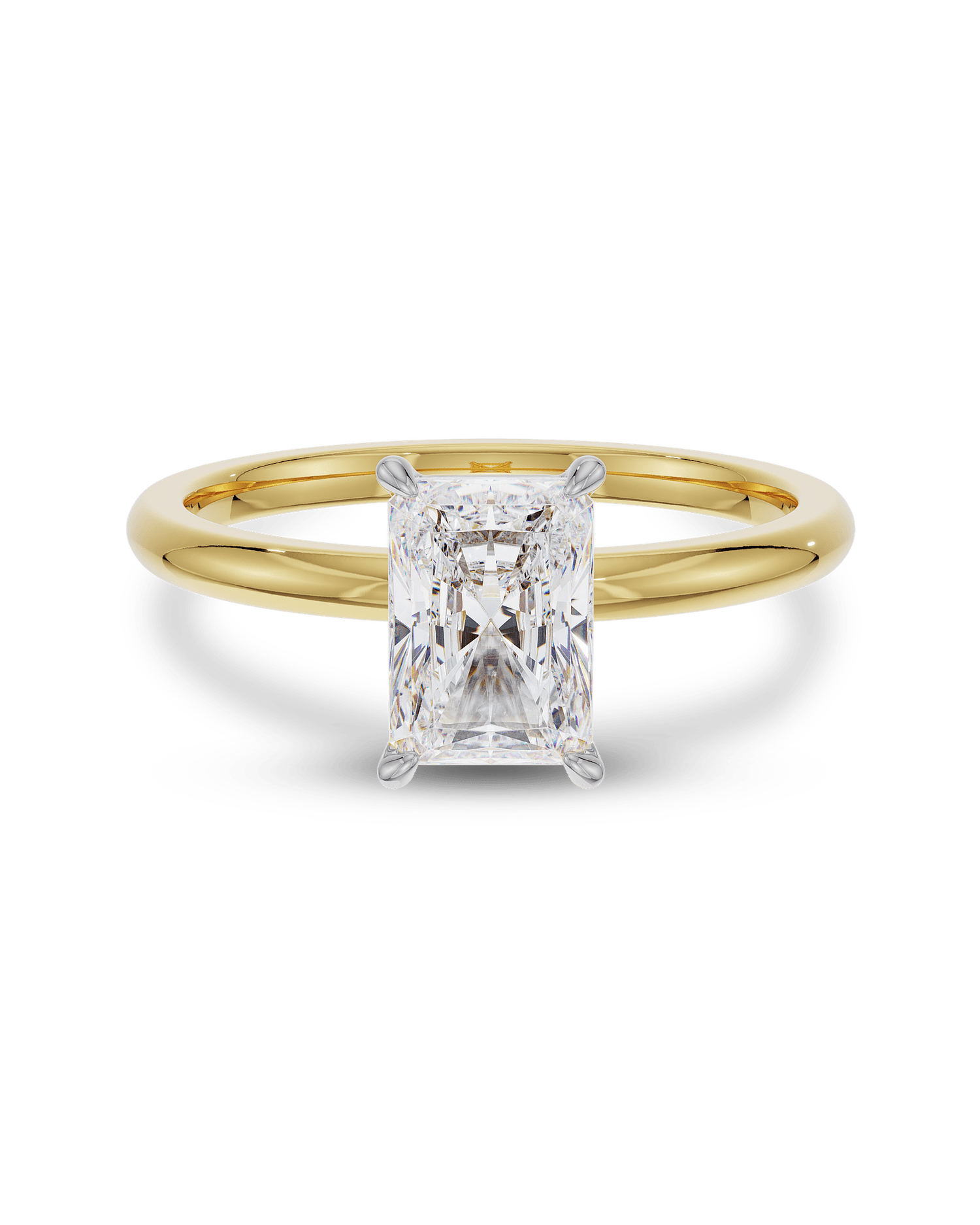 2.0 Carats Radiant Shape Moissanite Solitaire Engagement Ring