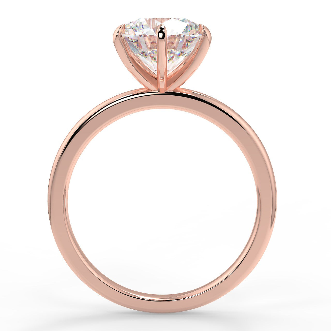 2.0 Carats Round Shape Moissanite Solitaire Engagement Ring