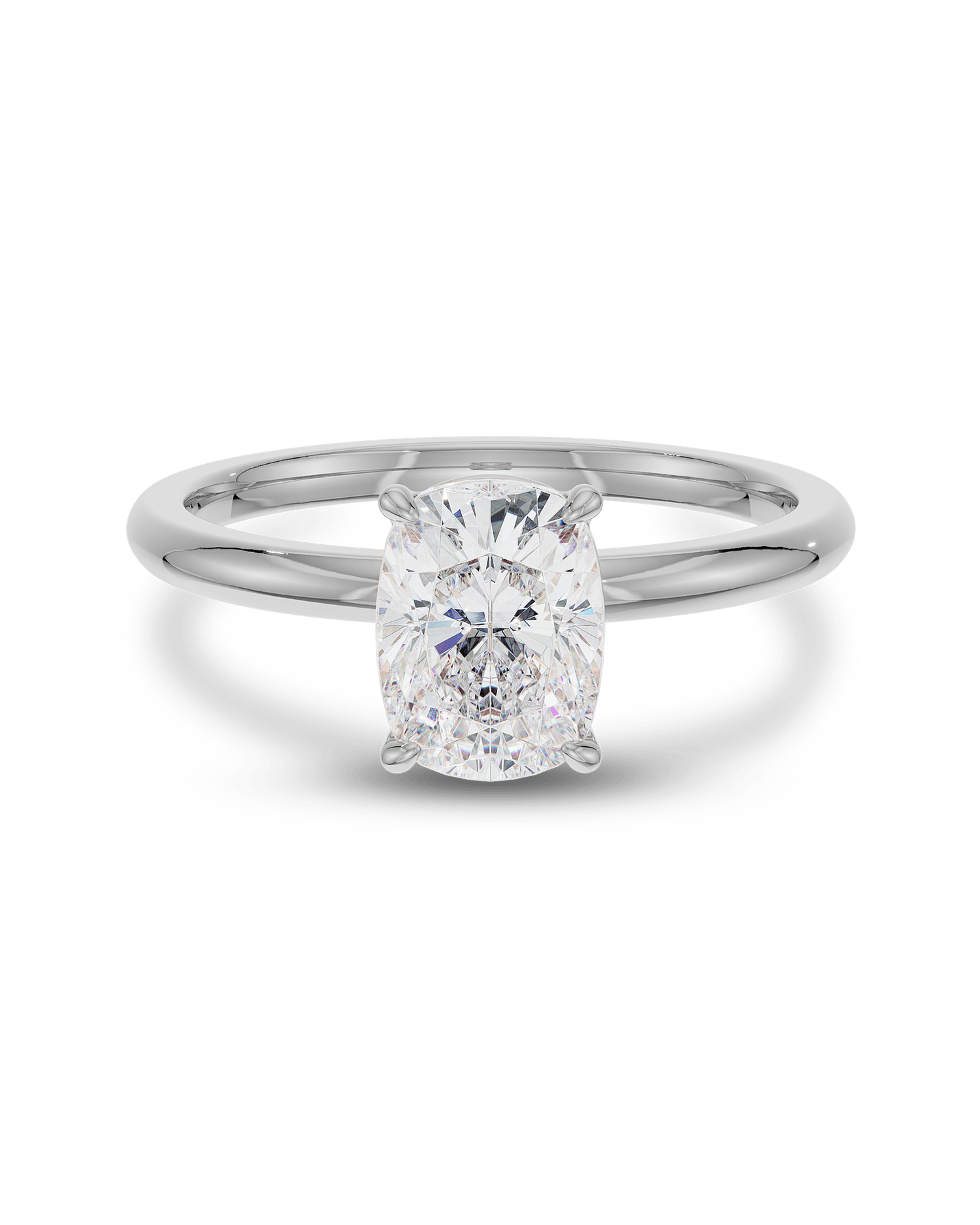 2.20 Carats Cushion Shape Moissanite Solitaire Engagement Ring