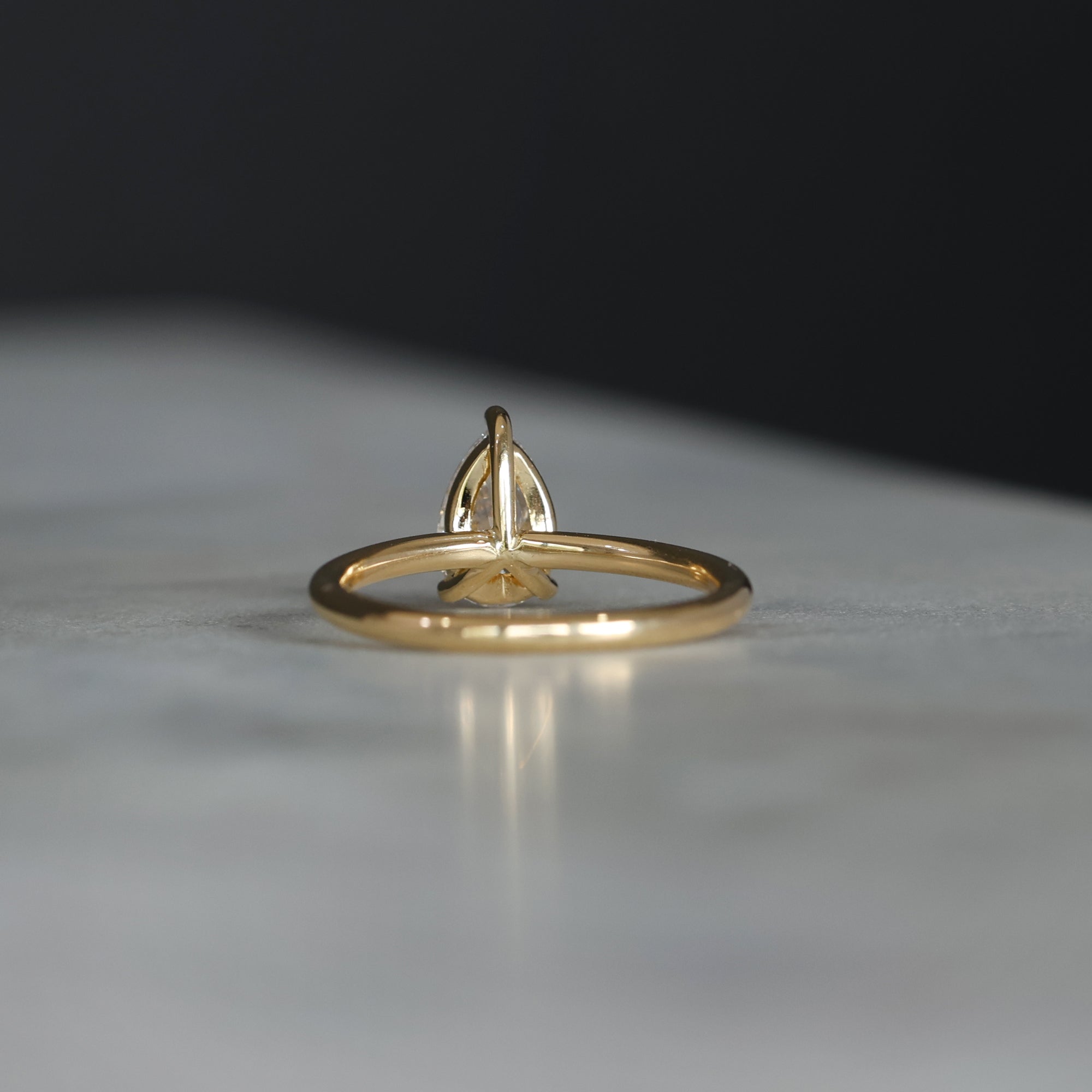 1.0 Carats Pear Shape Moissanite Solitaire Engagement Ring