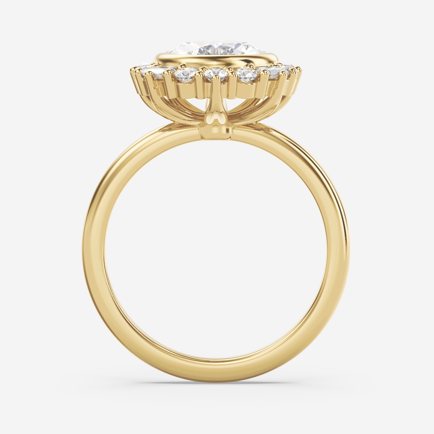 2.10 Carats Pear Shape Moissanite Halo Engagement Ring