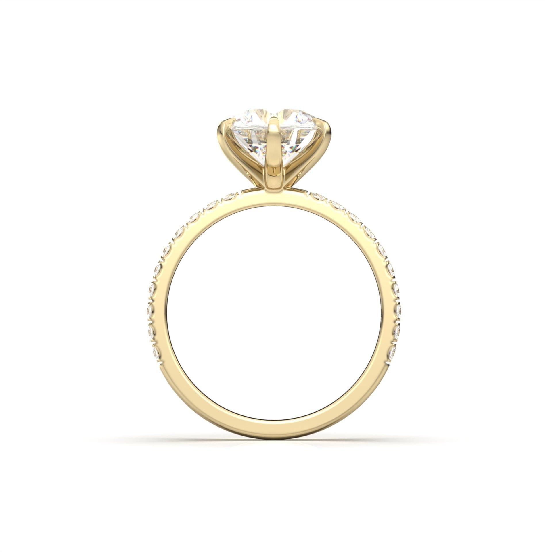 1.50 Carats Round Shape Moissanite Pave Engagement Ring
