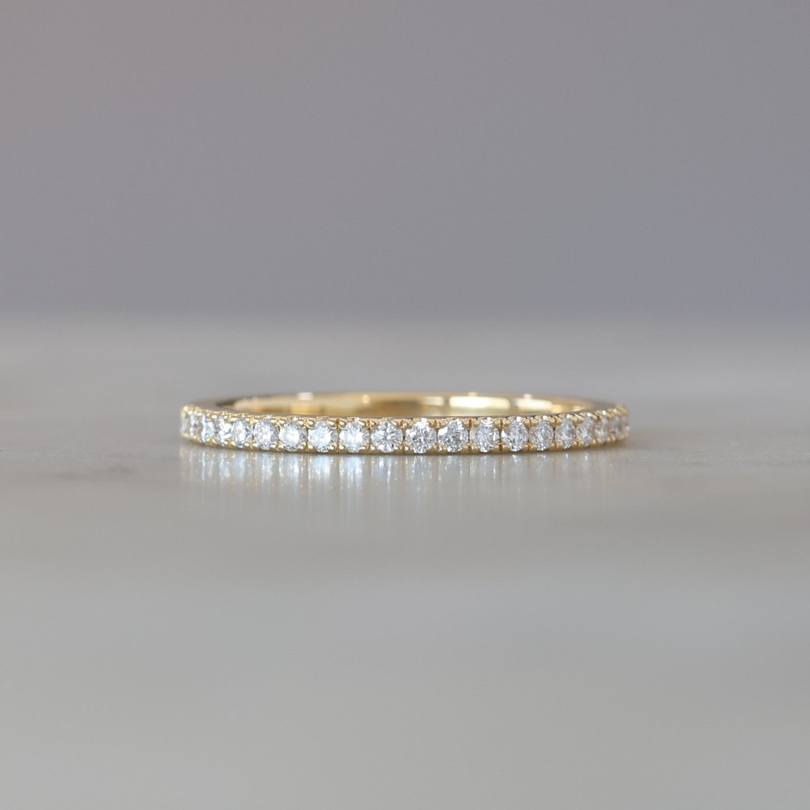0.25 Carats Moissanite Round Shape Half Eternity Wedding Band
