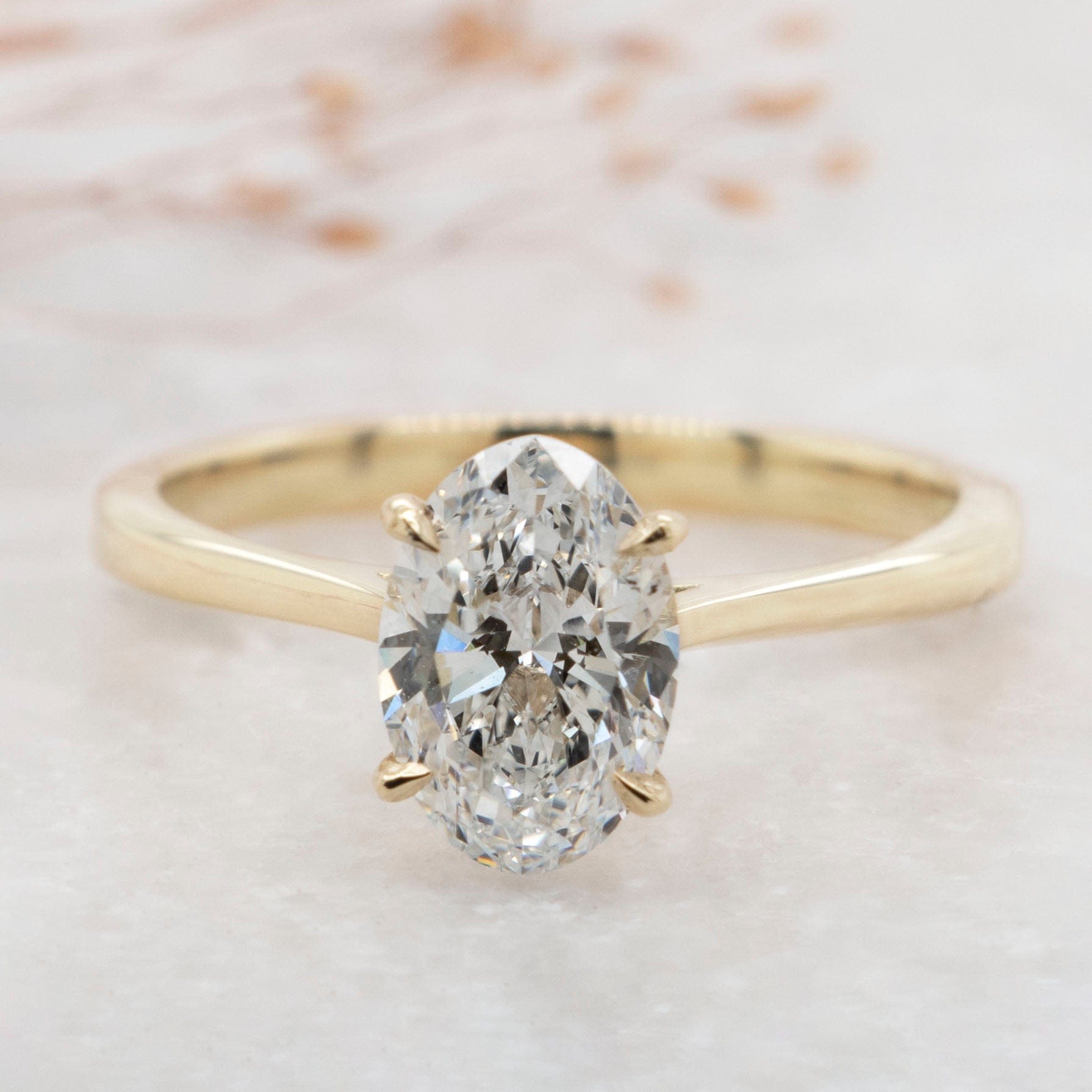 1.25 Carats Oval Shape Moissanite Solitaire Engagement Ring