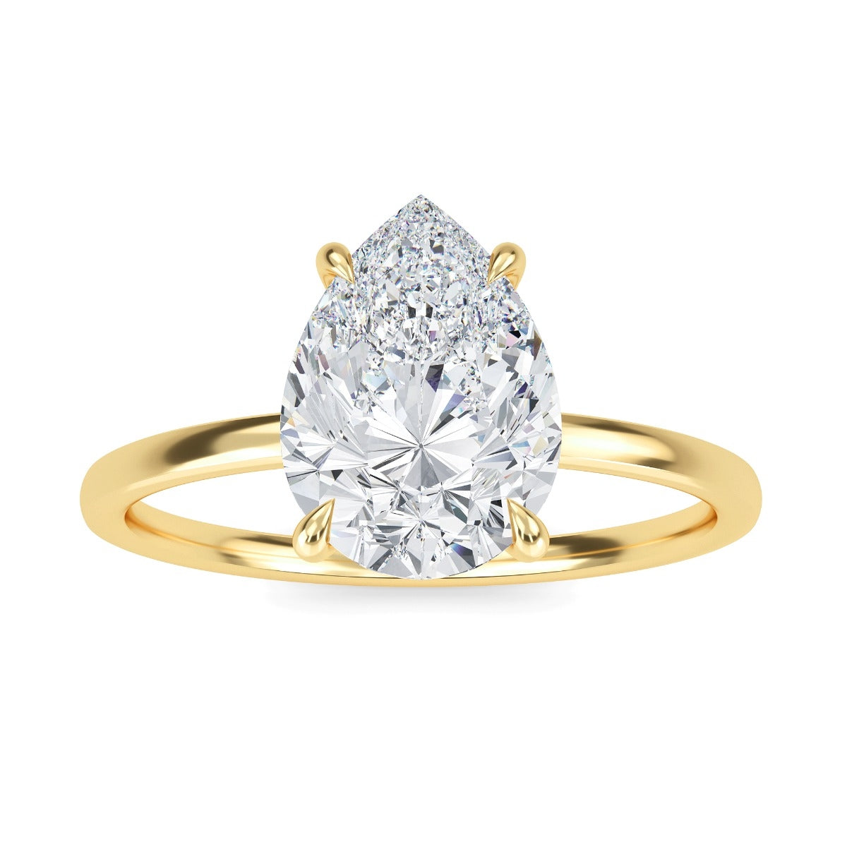2.80 Carats Pear Shape Moissanite Solitaire Engagement Ring