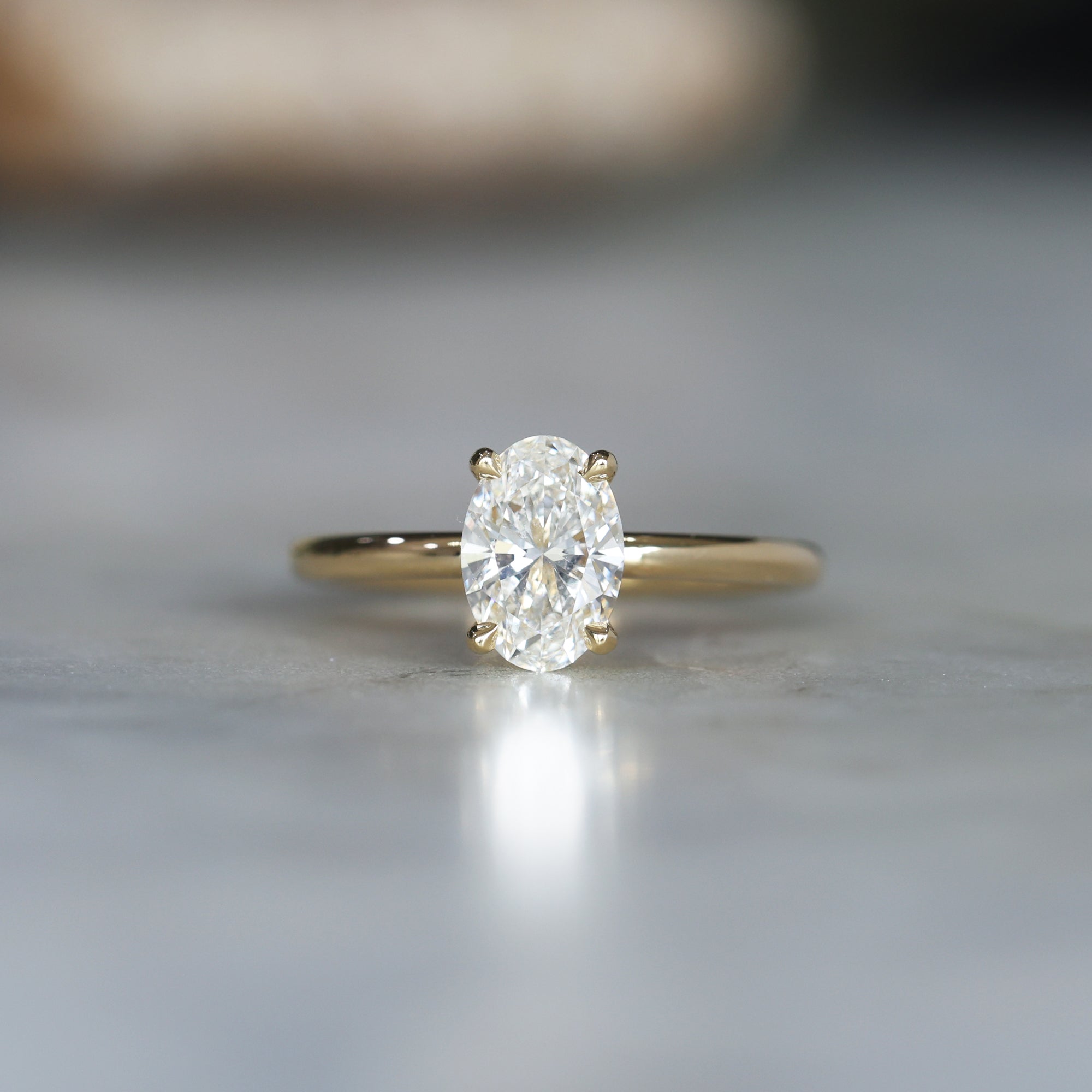 1.10 Carats Oval Shape Moissanite Solitaire Engagement Ring