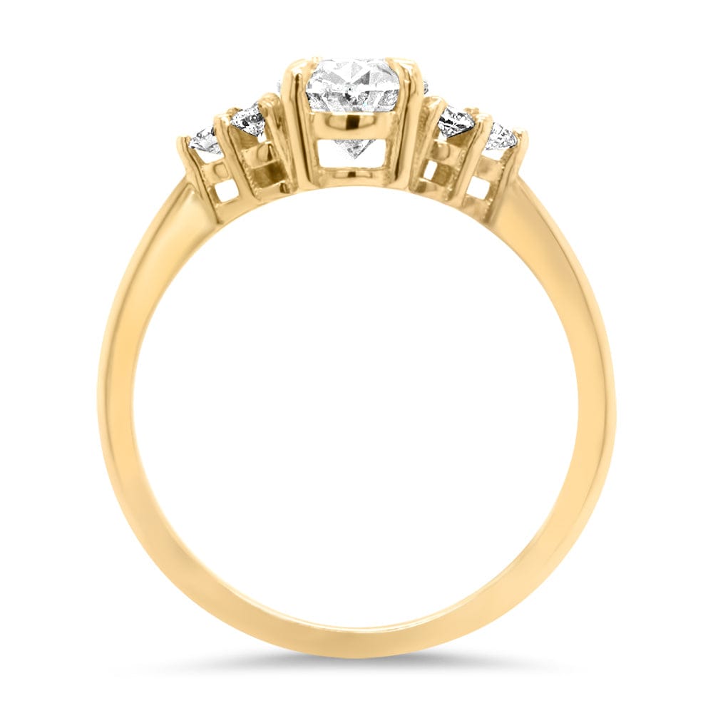 1.0 Carats Oval Shape Moissanite Cluster Engagement Ring
