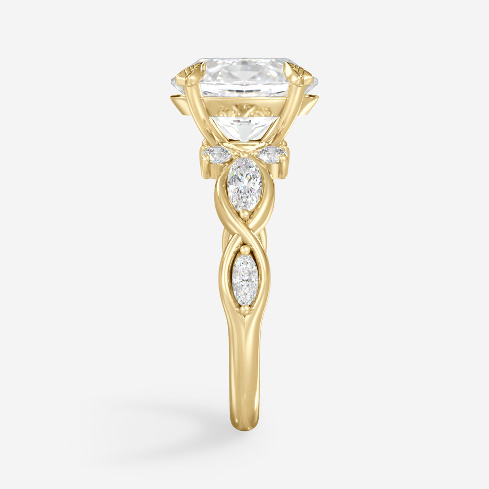 2.10 Carats Oval Shape Moissanite Pave Engagement Ring