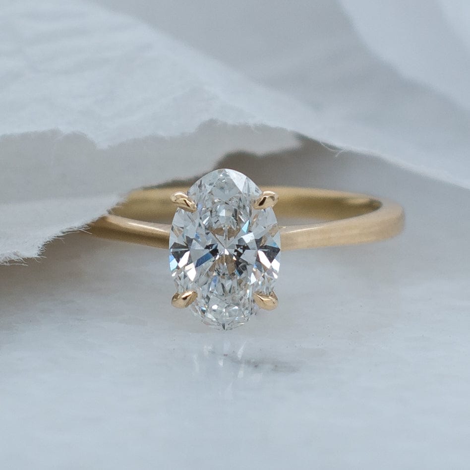 1.25 Carats Oval Shape Moissanite Solitaire Engagement Ring
