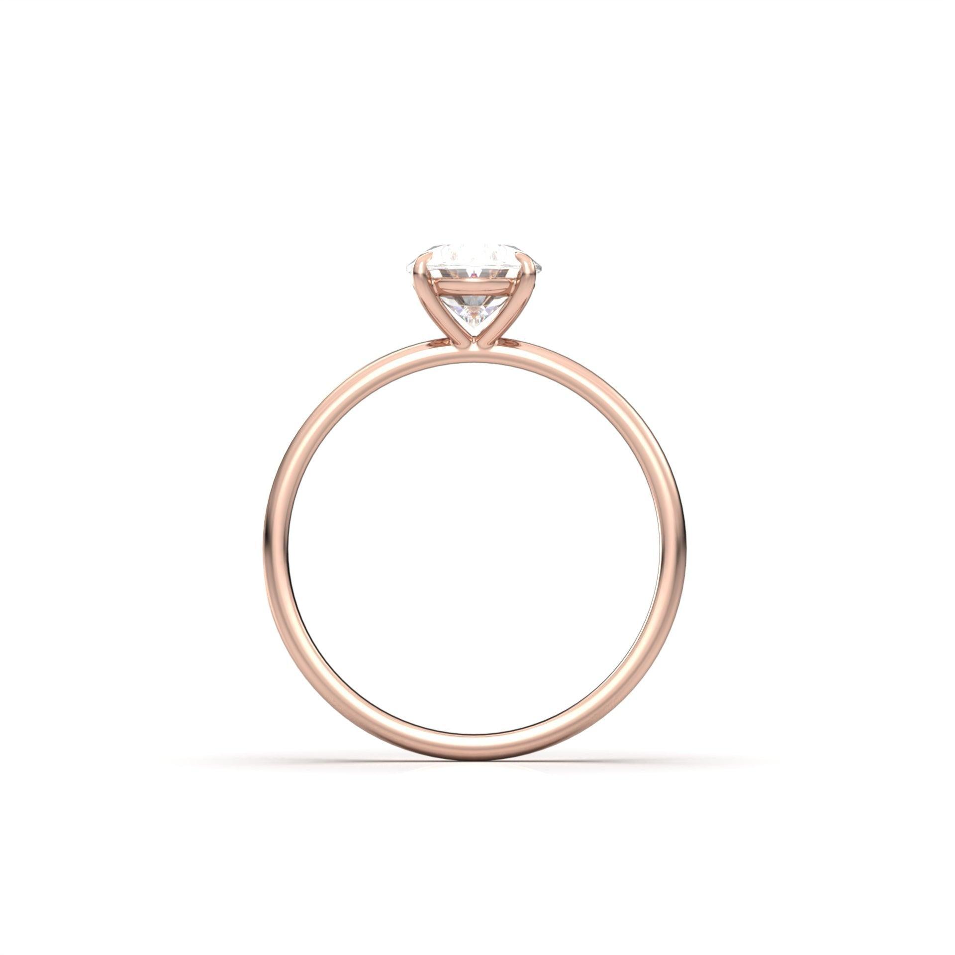 1.0 Carats Oval Shape Moissanite Solitaire Engagement Ring