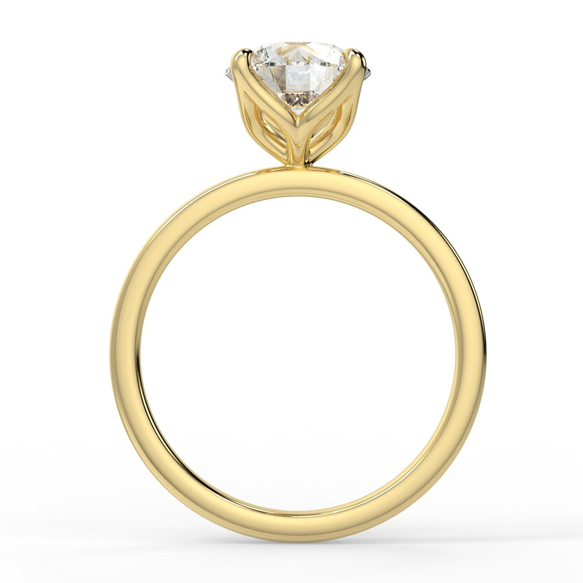 2.0 Carats Round Shape Moissanite Solitaire Engagement Ring