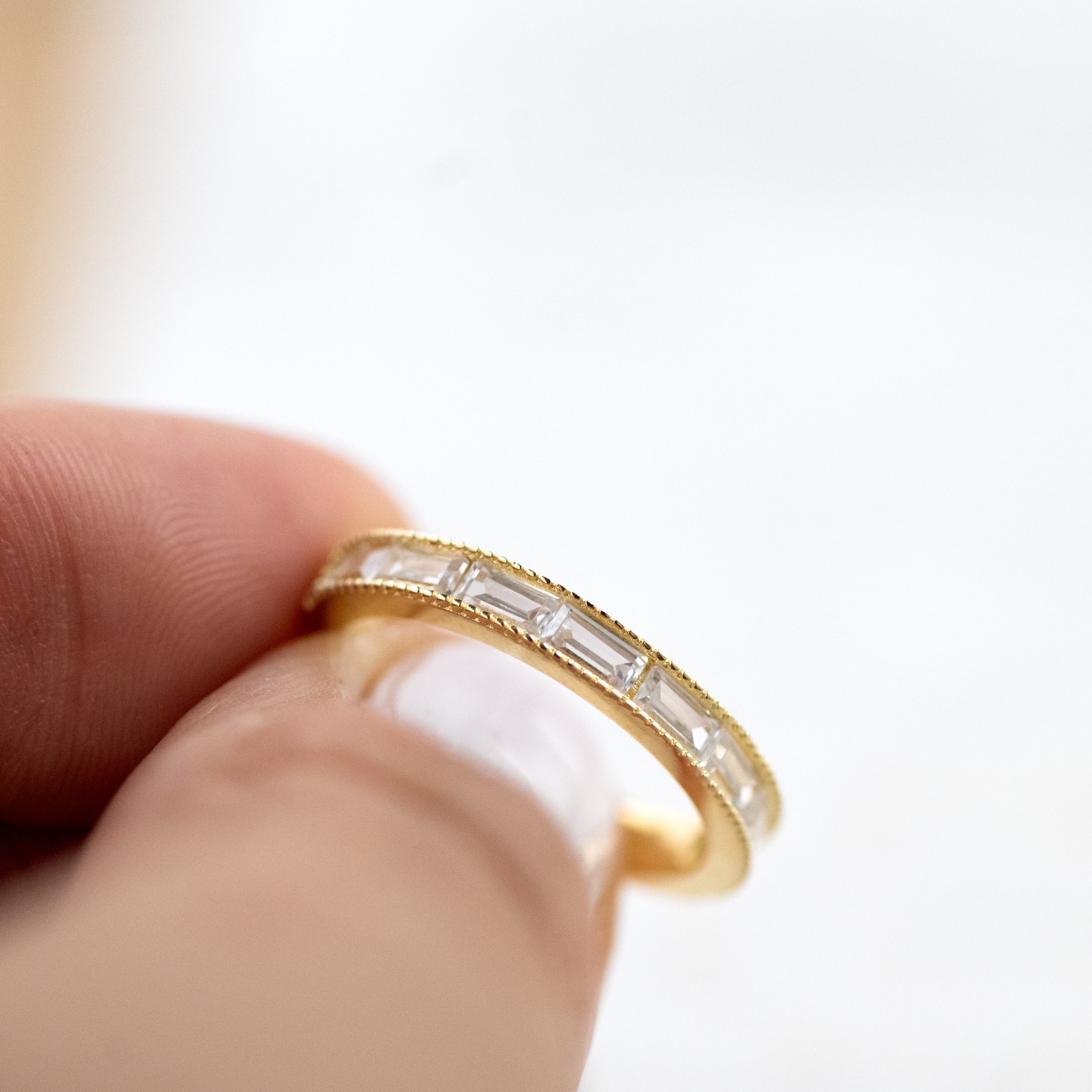 1.0 Carats Moissanite Baguette Cut Eternity Style Wedding Band