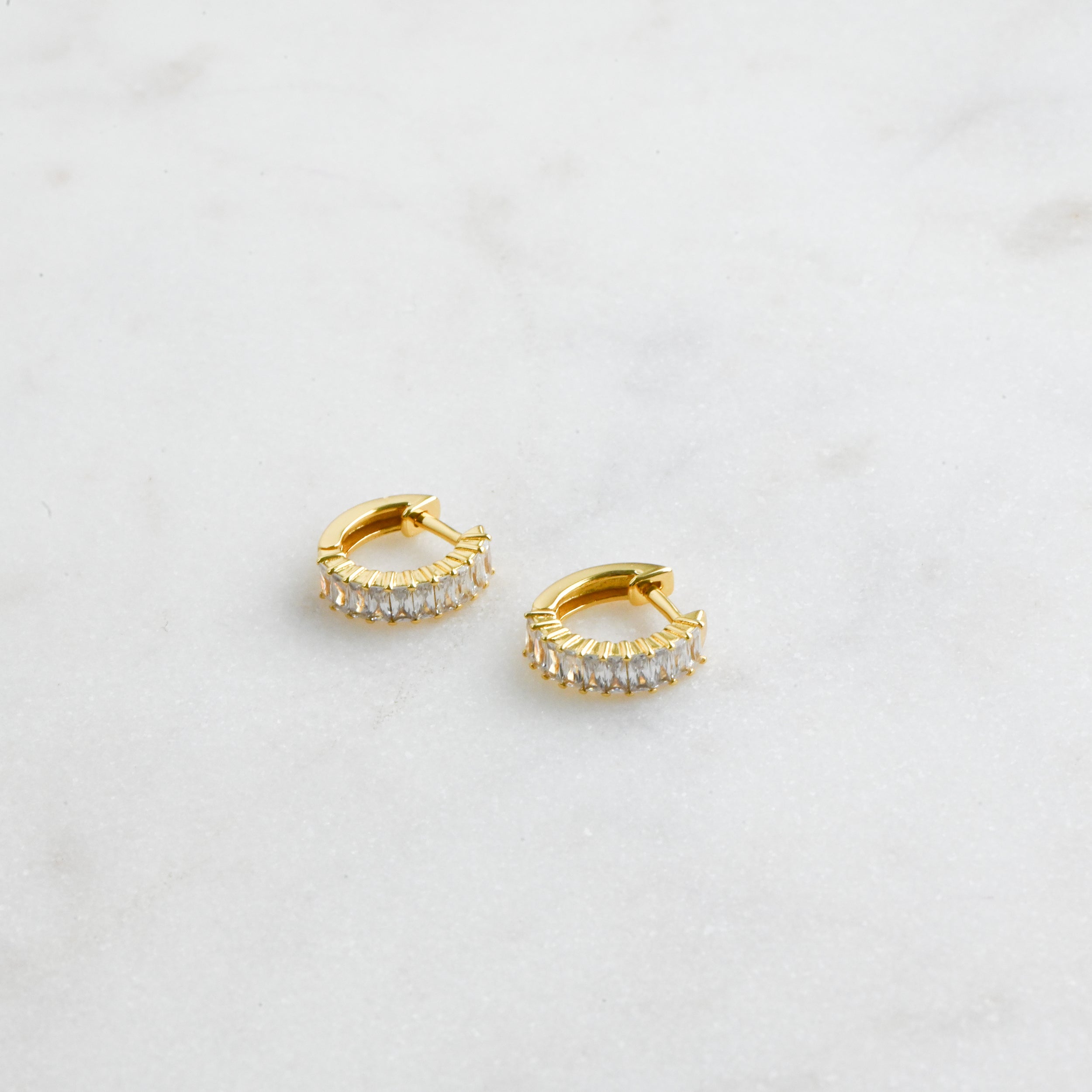 0.50 TCW Baguette Shape Moissanite Hoops Earrings