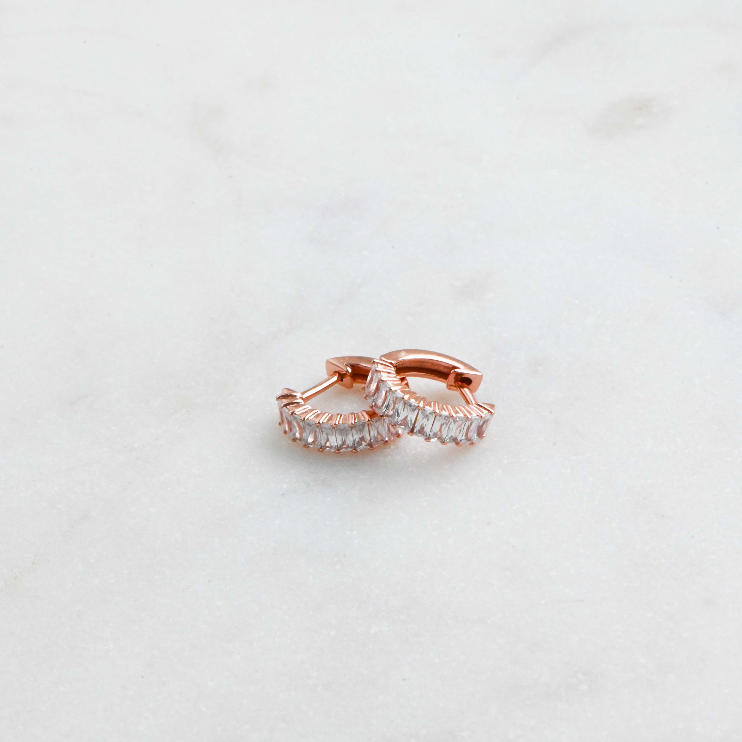 0.50 TCW Baguette Shape Moissanite Hoops Earrings