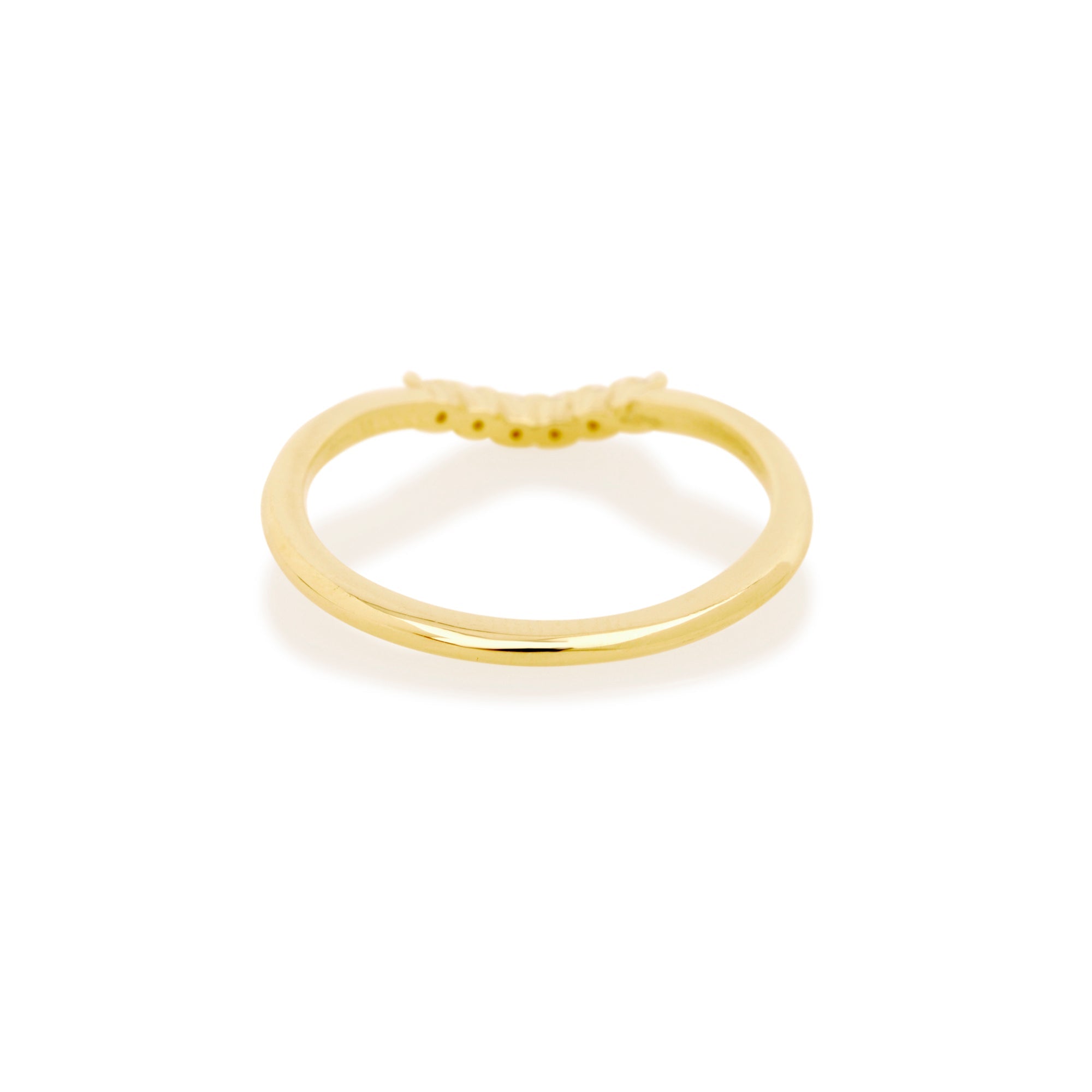0.12 Carats Lab Grown Diamond Round Shape Curved Wedding Band