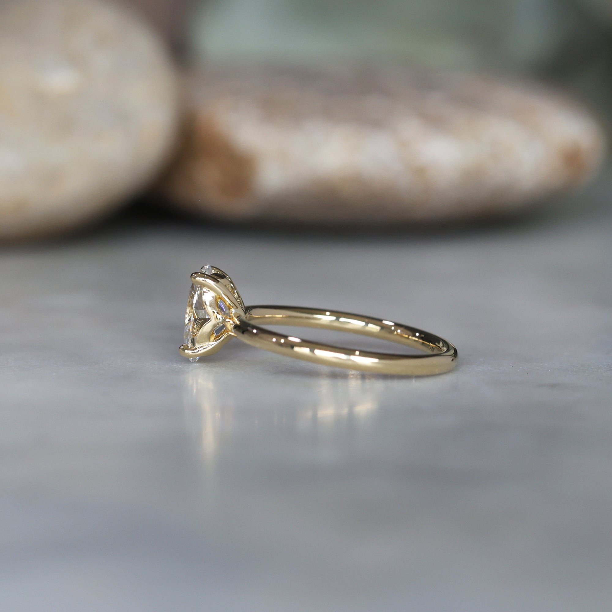 1.10 Carats Oval Shape Moissanite Solitaire Engagement Ring