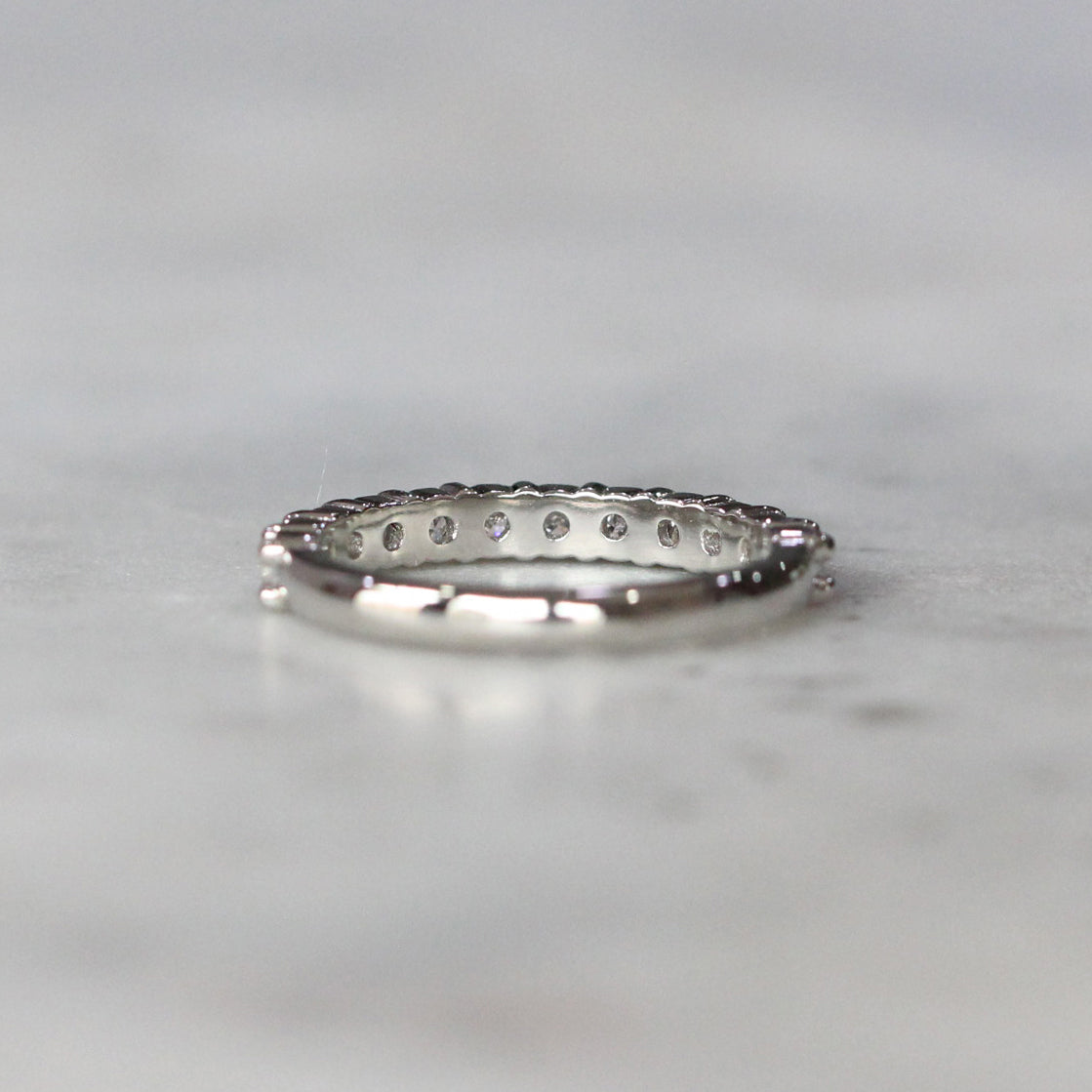 0.70 Carats Moissanite Round Shape U Shaped Wedding Band