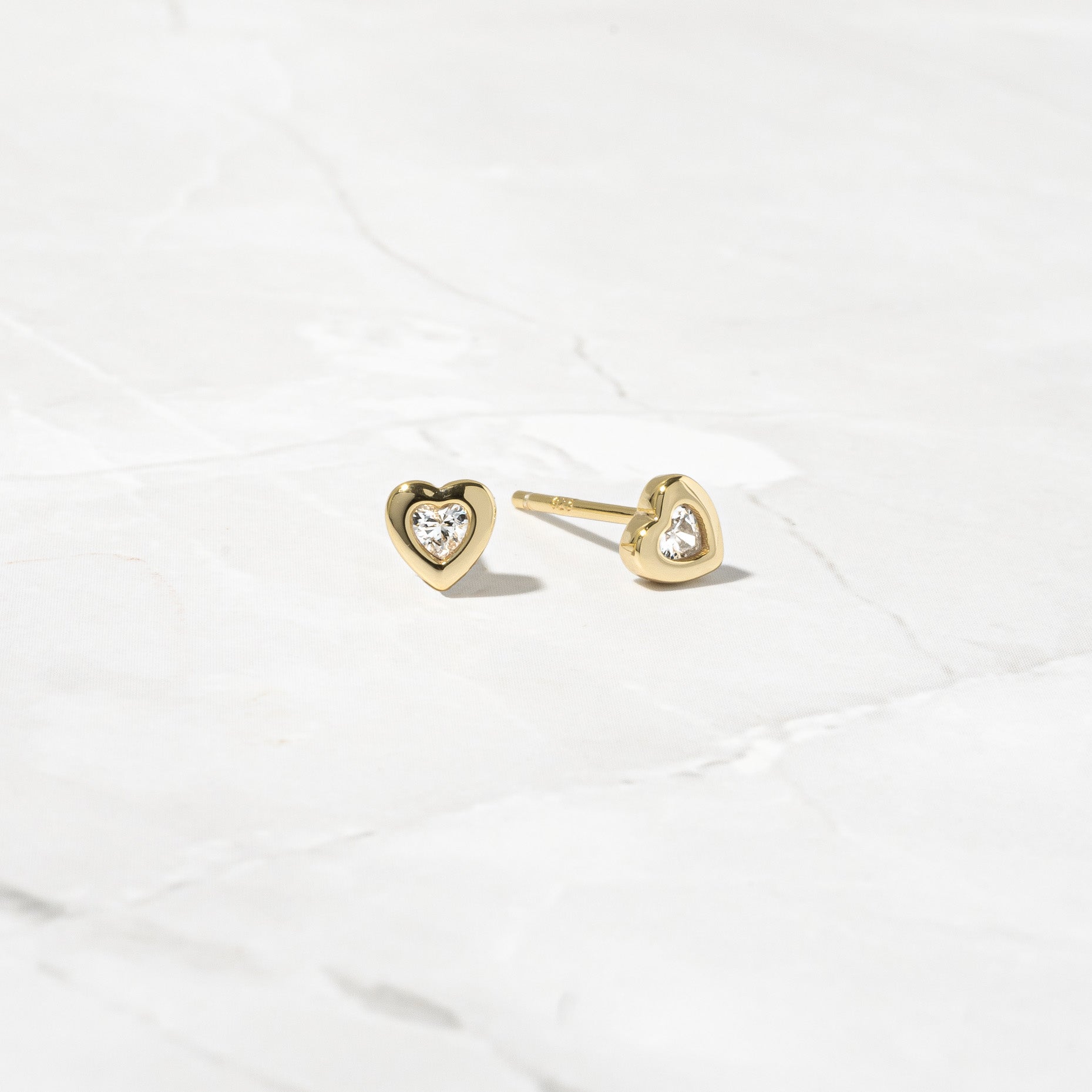 0.30 TCW Heart Shape Moissanite Solitaire Stud Earrings