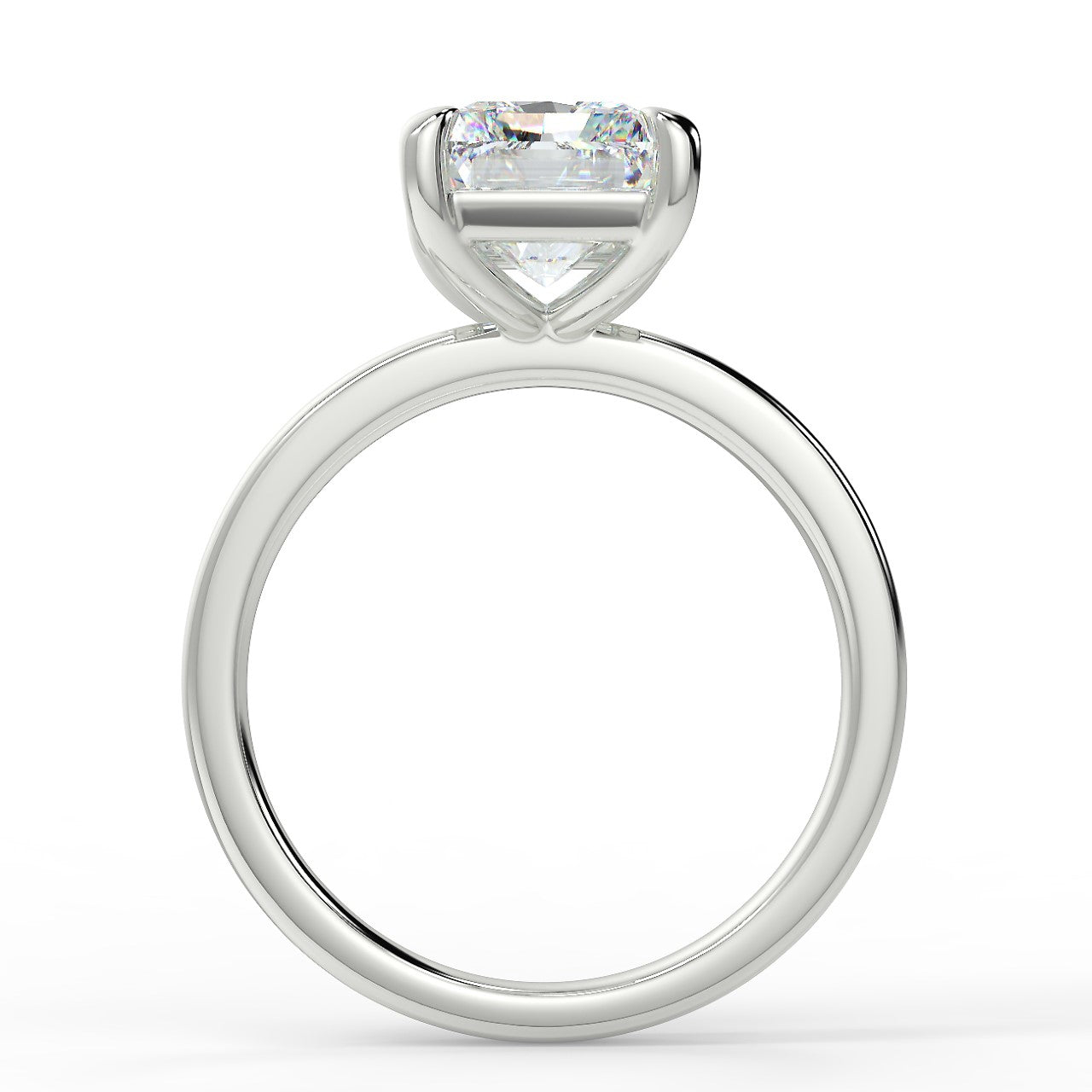 2.54 Carats Radiant Shape Moissanite Solitaire Engagement Ring