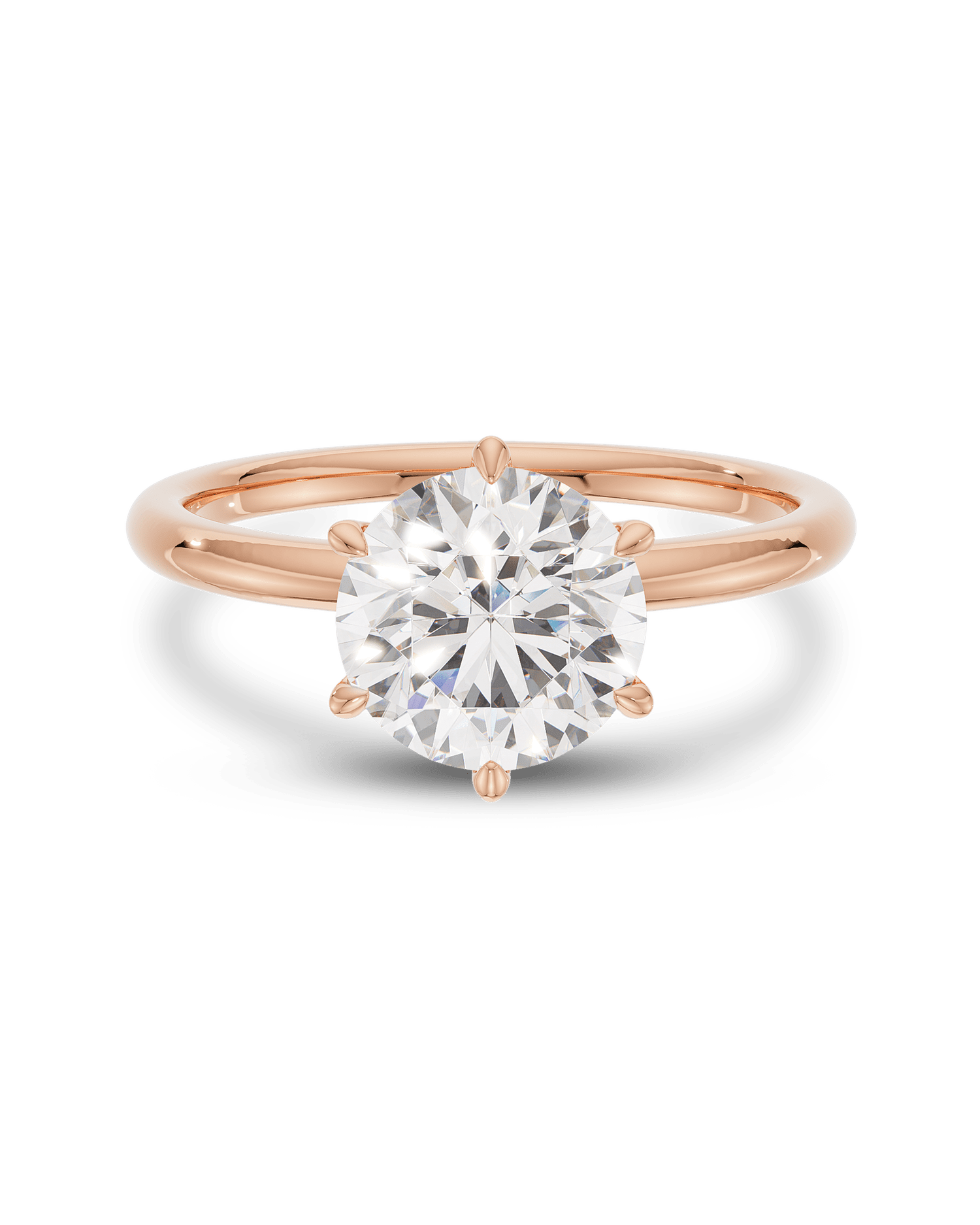 1.0 Carats Round Shape Moissanite Solitaire Engagement Ring