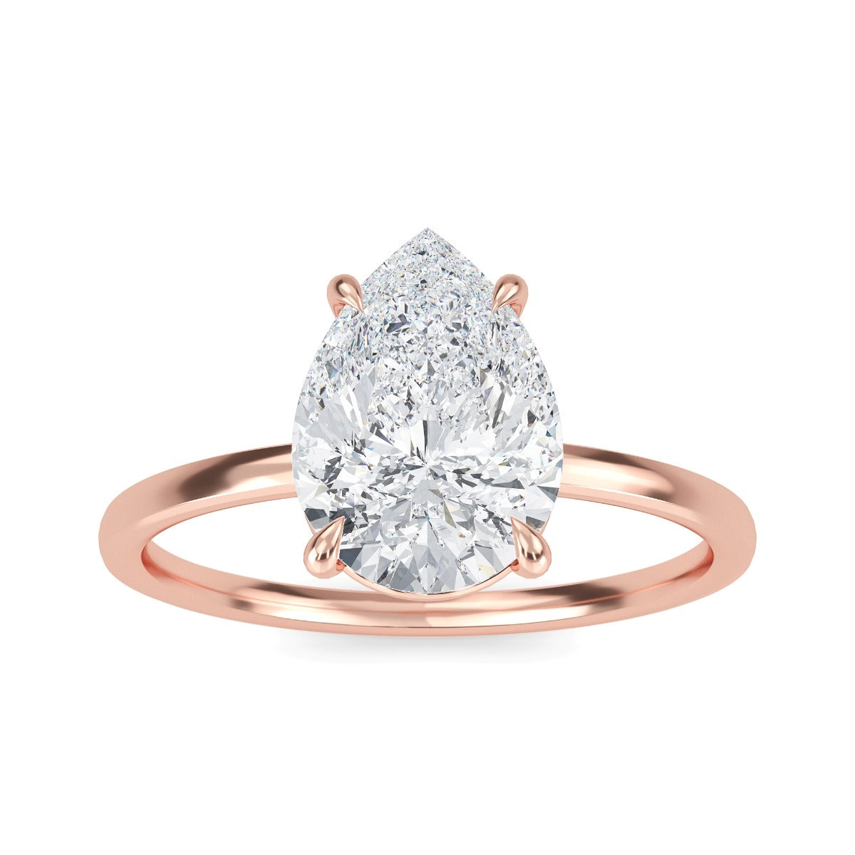 2.80 Carats Pear Shape Moissanite Solitaire Engagement Ring