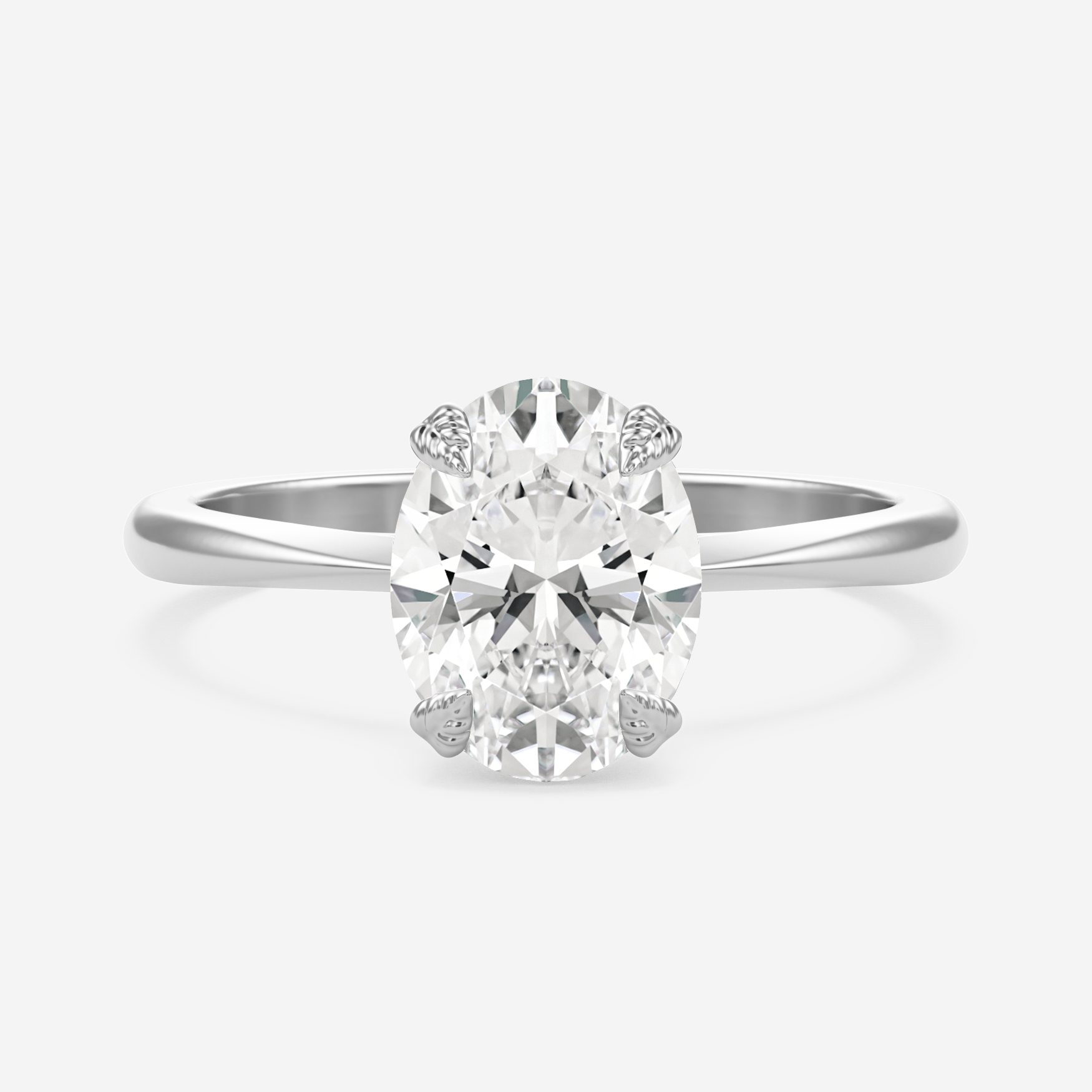 2.10 Carats Oval Shape Moissanite Solitaire Engagement Ring