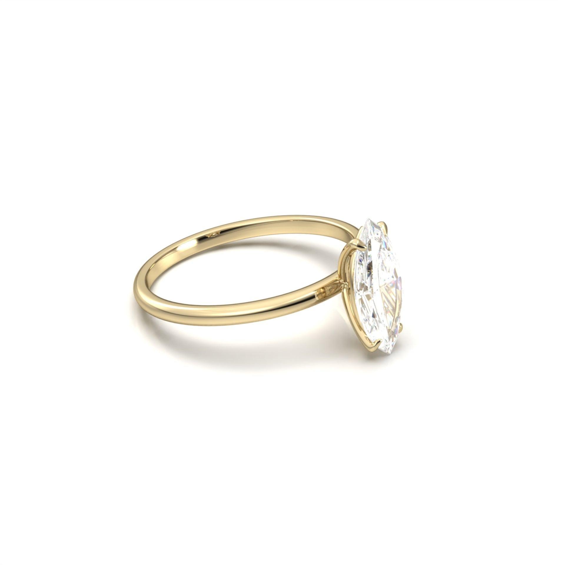 2.50 Carats Marquise Shape Moissanite Solitaire Engagement Ring