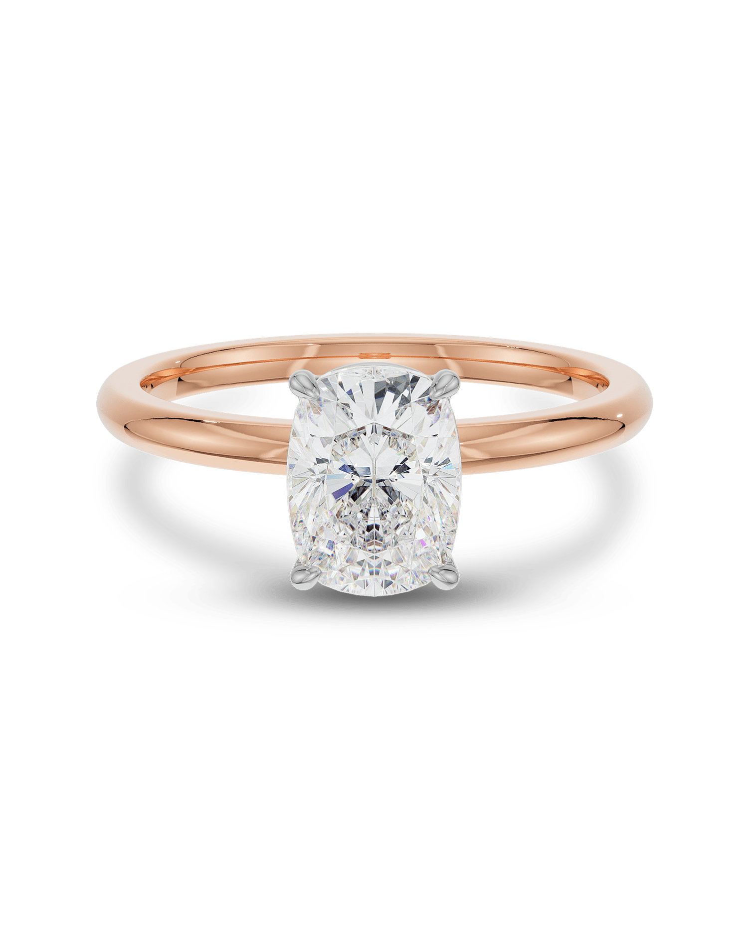2.20 Carats Cushion Shape Moissanite Solitaire Engagement Ring