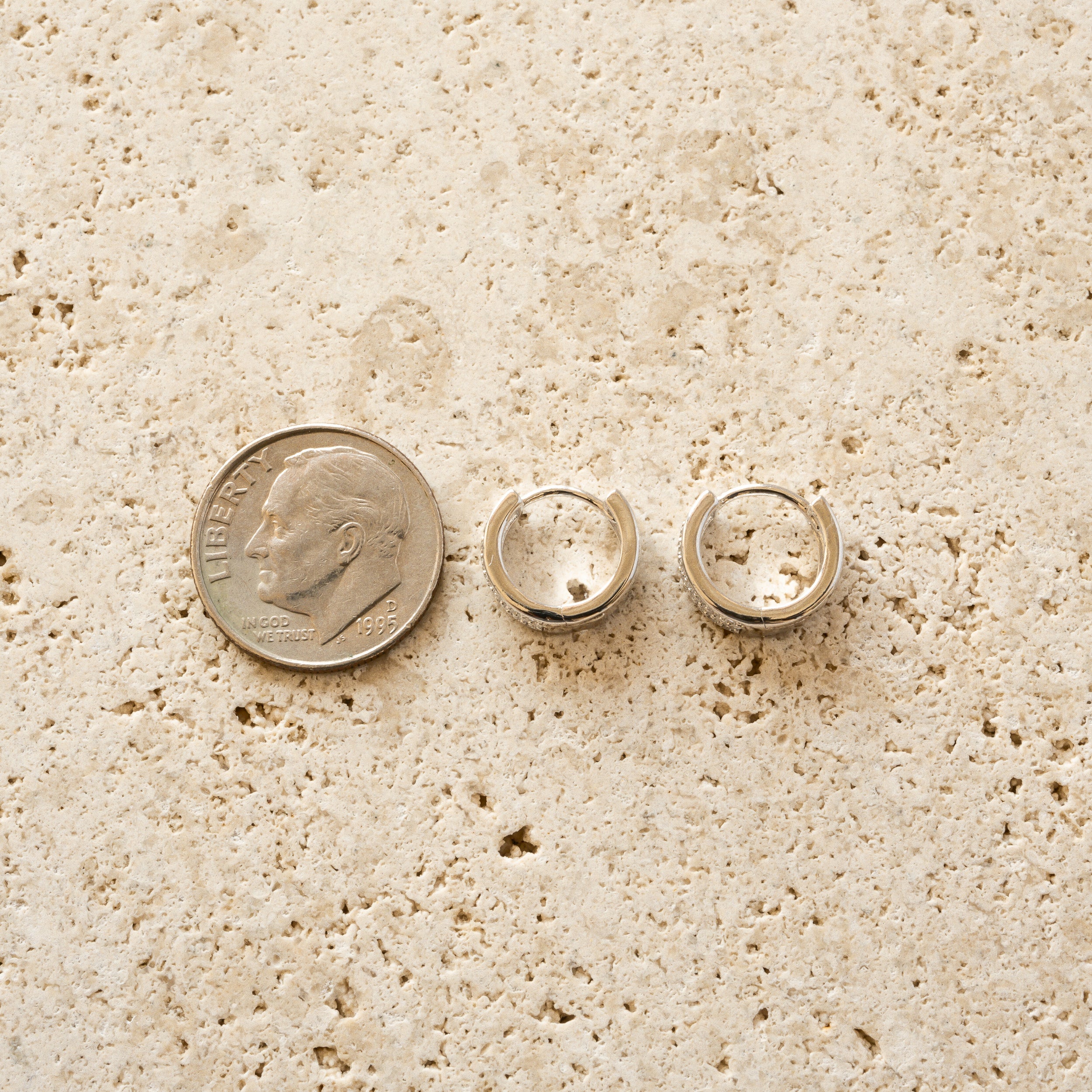0.60 TCW Round Shape Moissanite Huggie Hoops Earrings