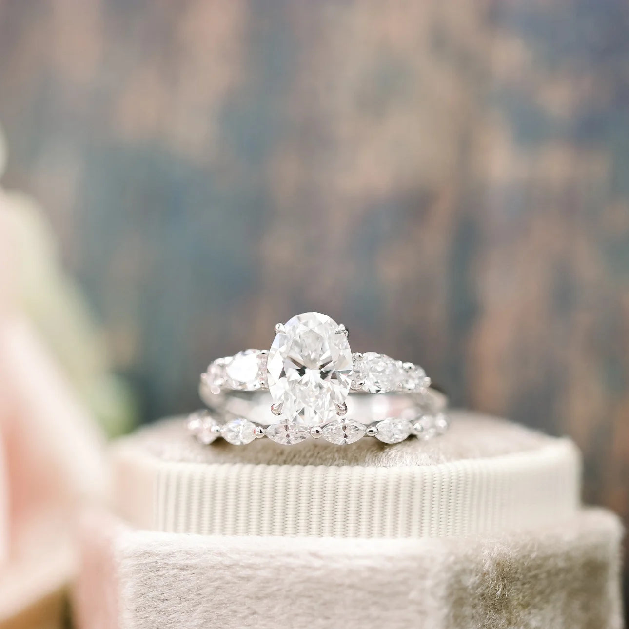 1.30 Carats Lab Grown Diamond Marquise Shape Bezel Wedding Band