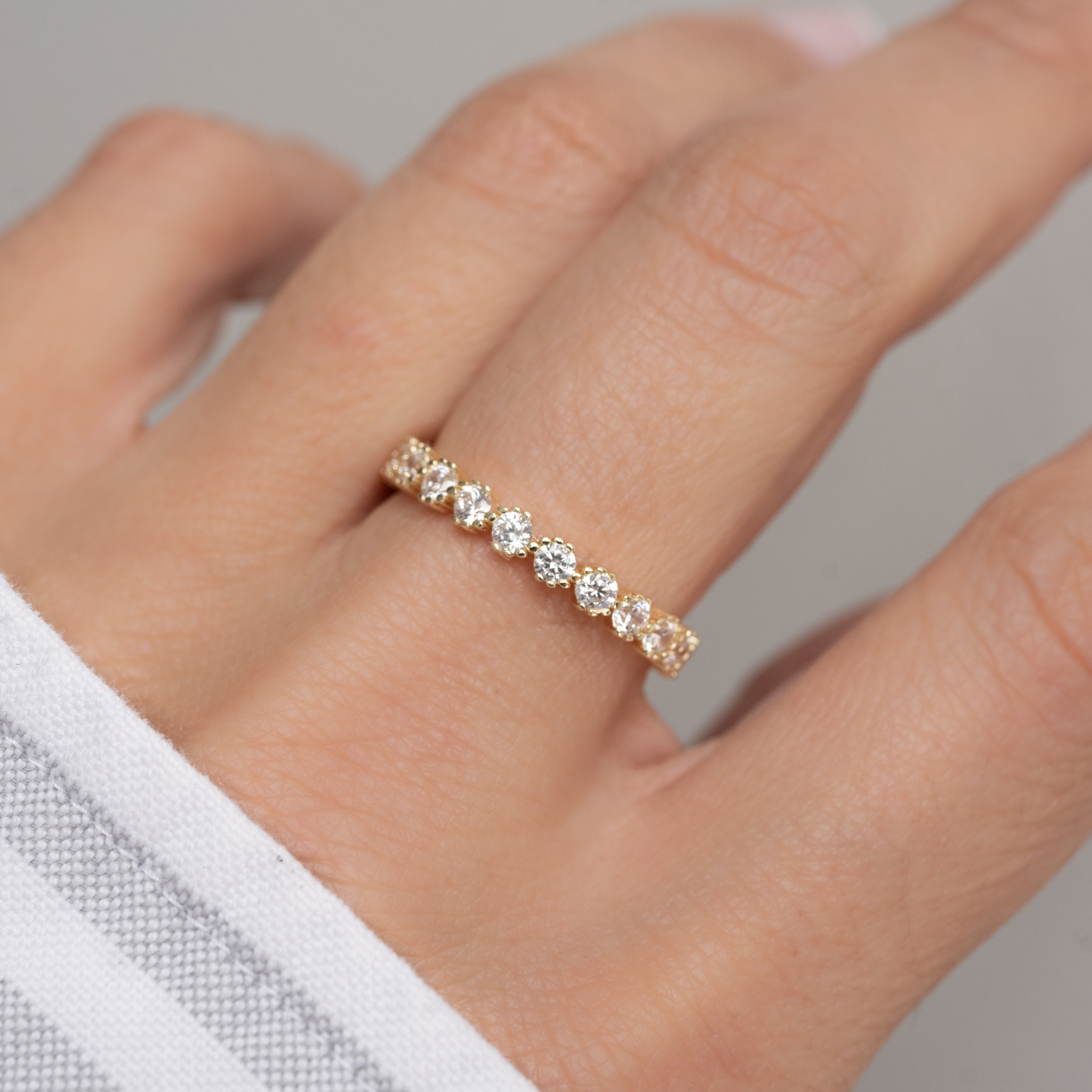 1.10 Carats Moissanite Round Cut Full Eternity Setting Wedding Band