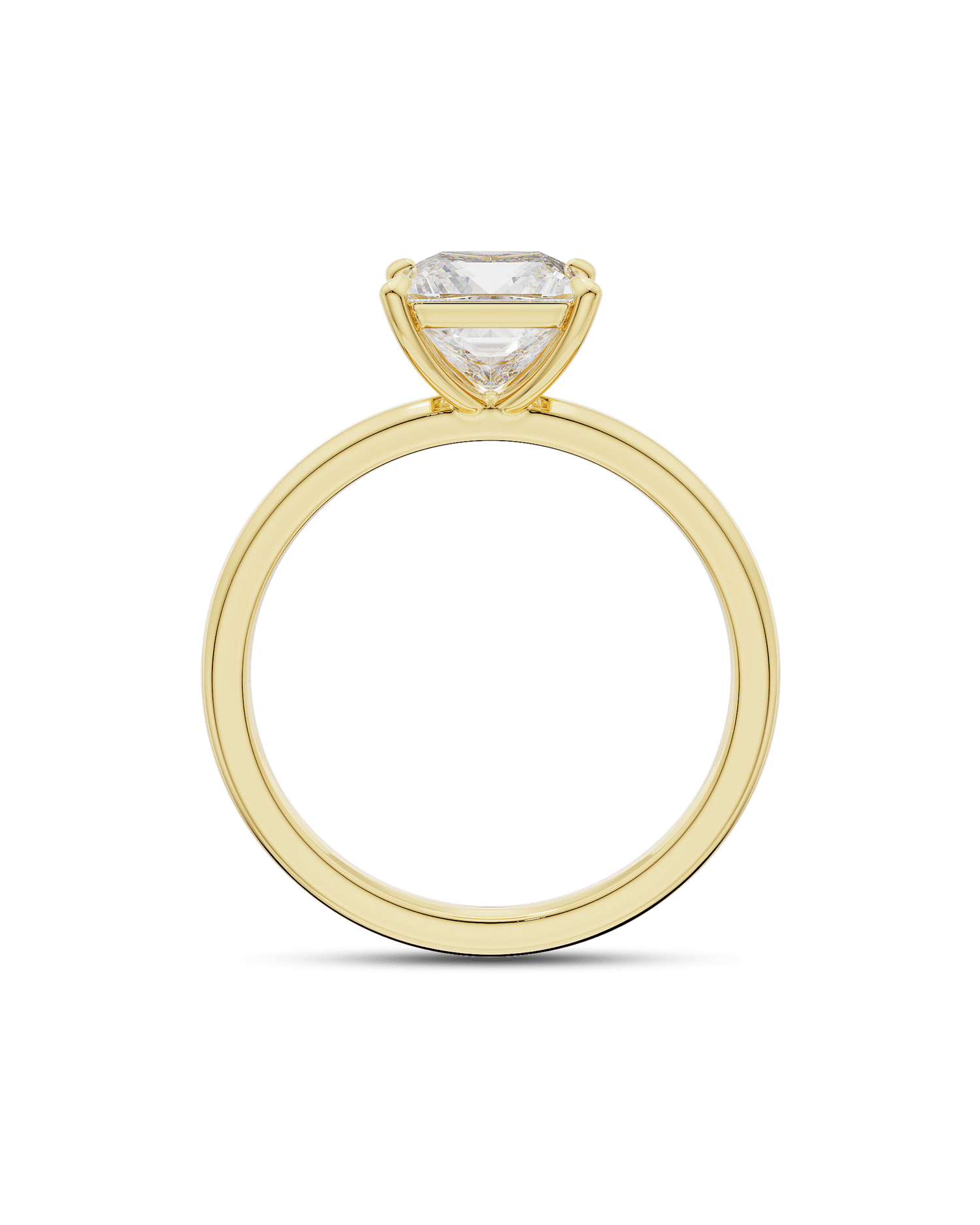 2.0 Carats Princess Shape Moissanite Solitaire Engagement Ring