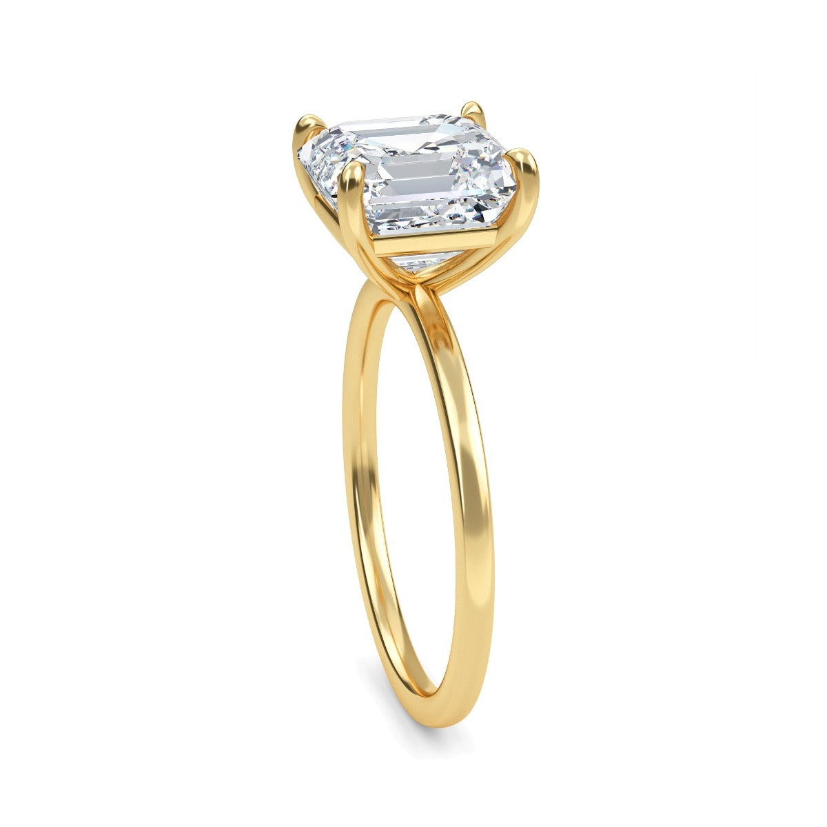 2.65 Carats Asscher Shape Moissanite Solitaire Engagement Ring