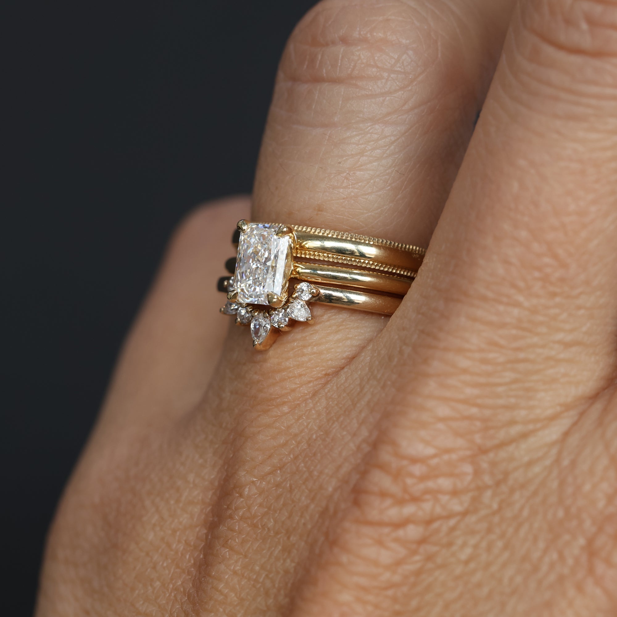 1.0 Carats Radiant Shape Moissanite Solitaire Engagement Ring