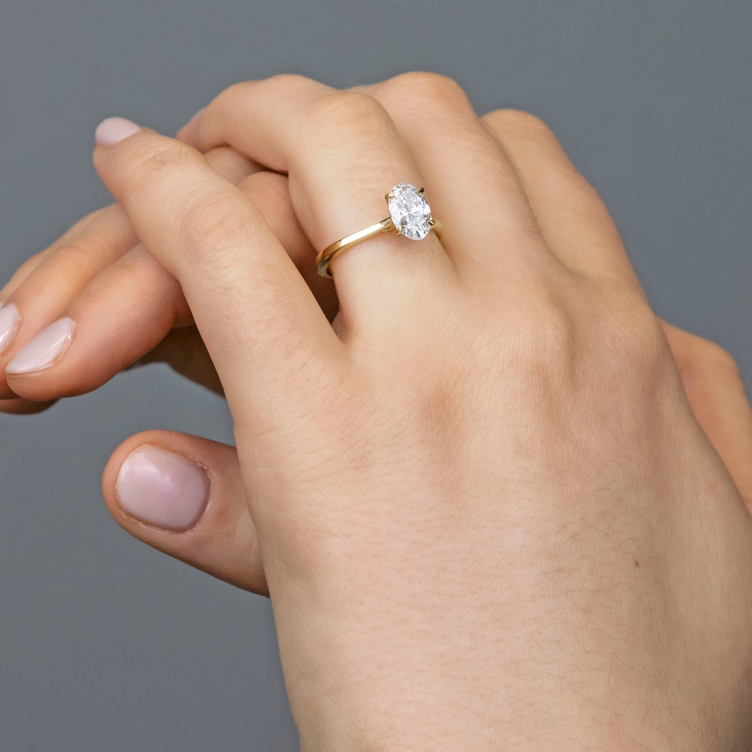 1.25 Carats Oval Shape Moissanite Solitaire Engagement Ring