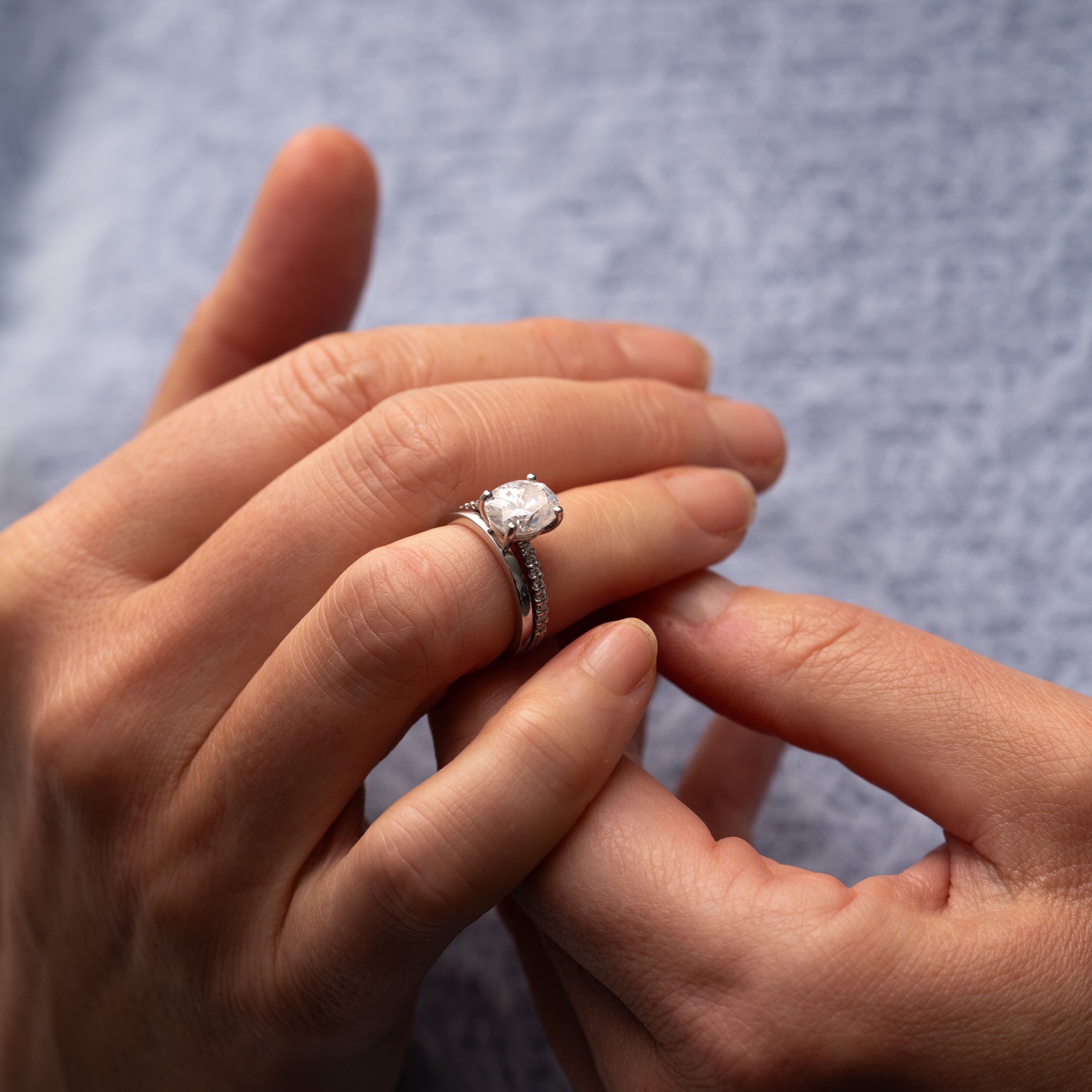 1.39 Carats Oval Shape Moissanite Pave Engagement Ring